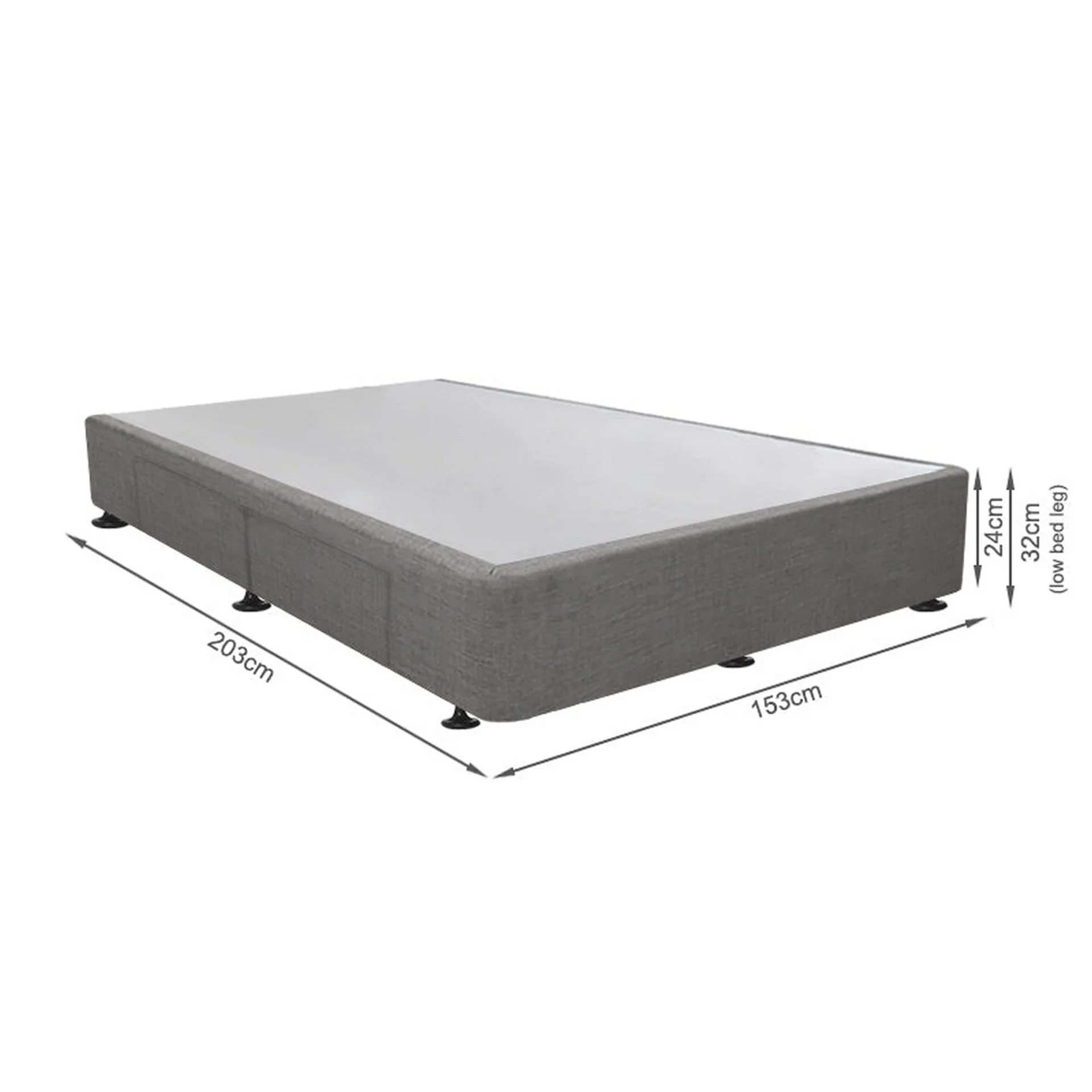 CHARLES Fabric Queen Bed Base 4 Drawers - GREY - Image 6