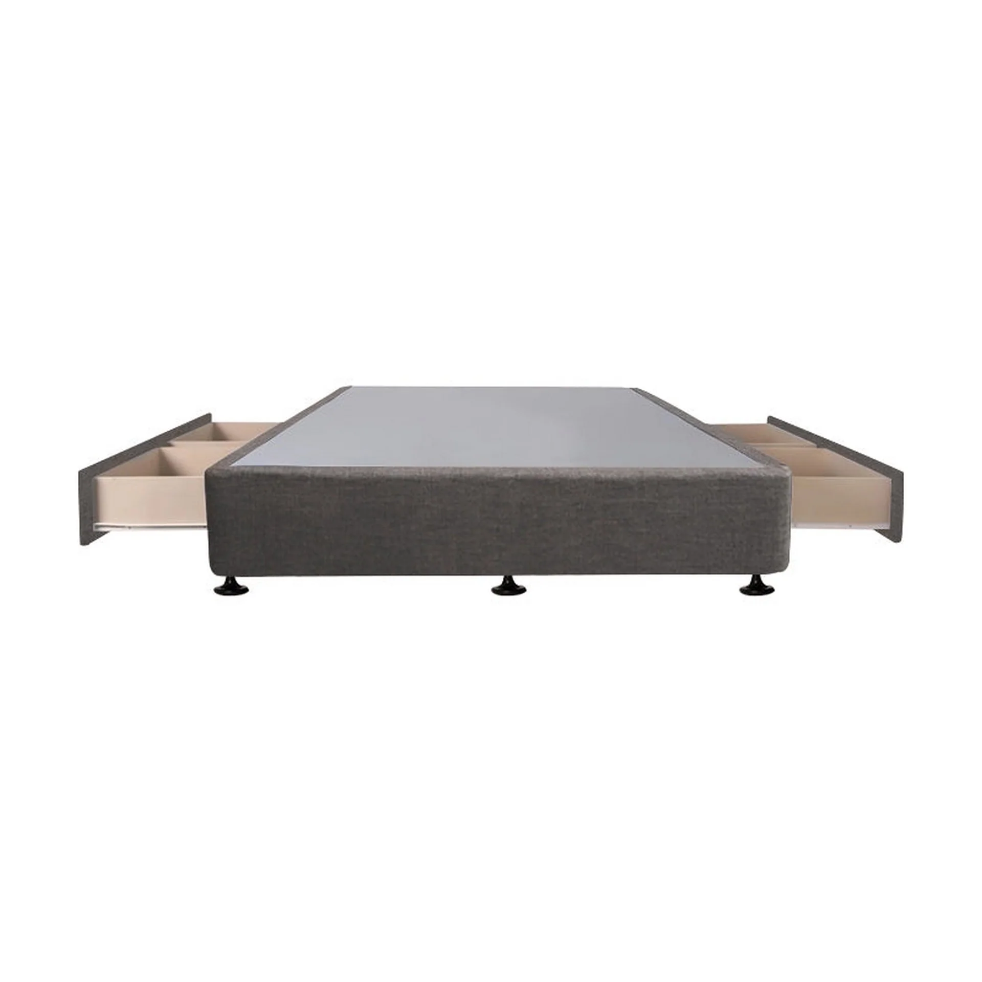 CHARLES Fabric Queen Bed Base 4 Drawers - SLATE - Image 8