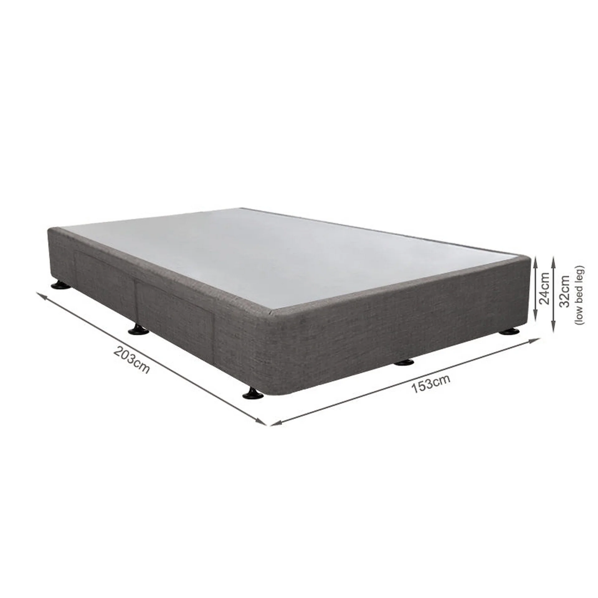 CHARLES Fabric Queen Bed Base 4 Drawers - SLATE - Image 9