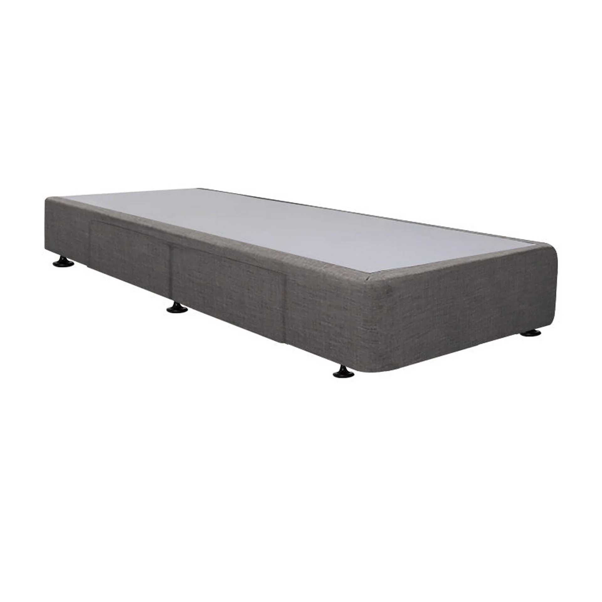 CHARLES Fabric Single Bed Base 2 Drawers - SLATE