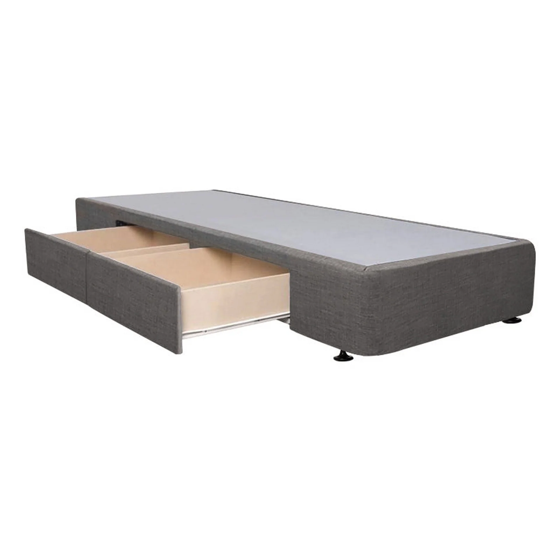 CHARLES Fabric Single Bed Base 2 Drawers - SLATE - Image 4