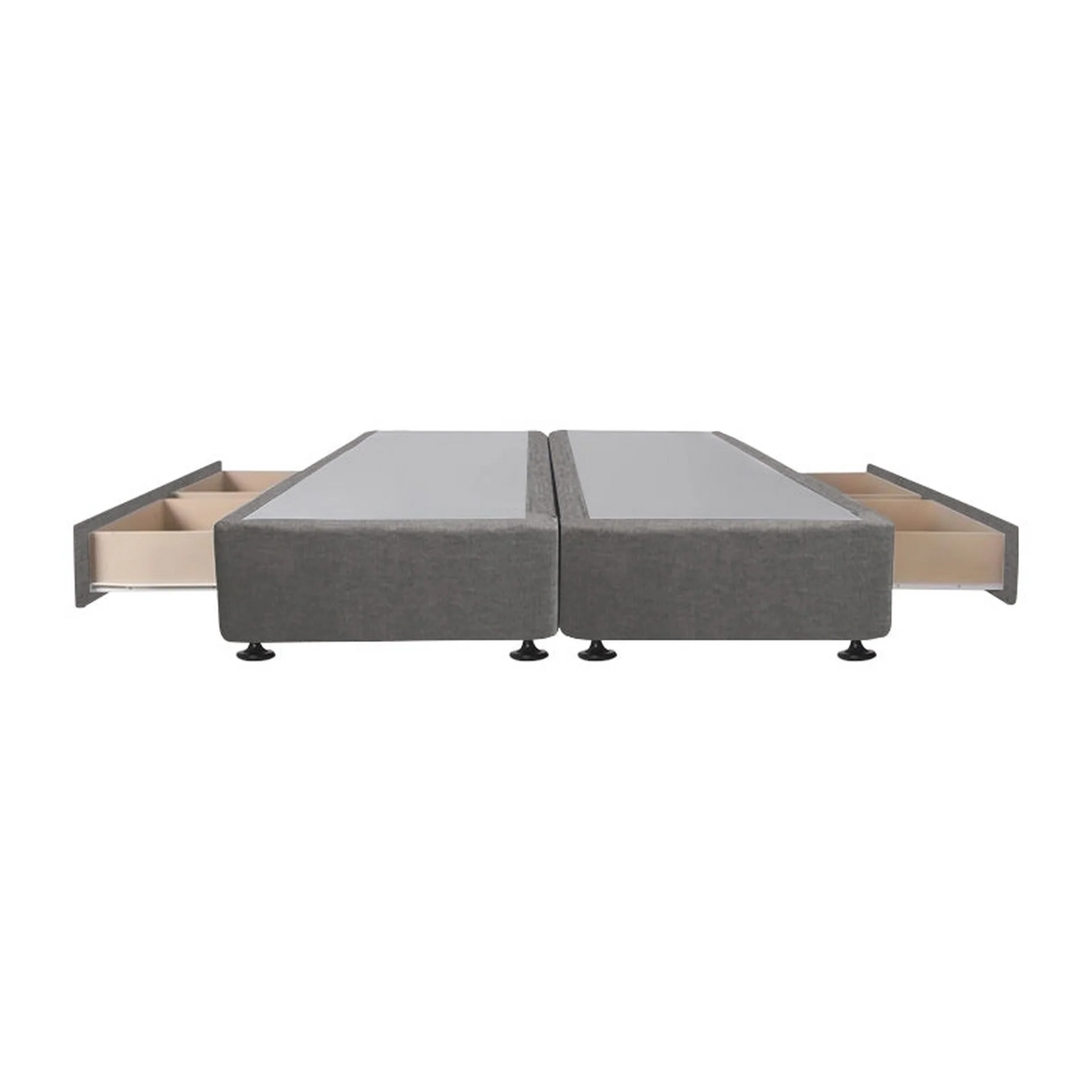 CHARLES Fabric Super King Split Bed Base 4 Drawers - GREY - Image 4