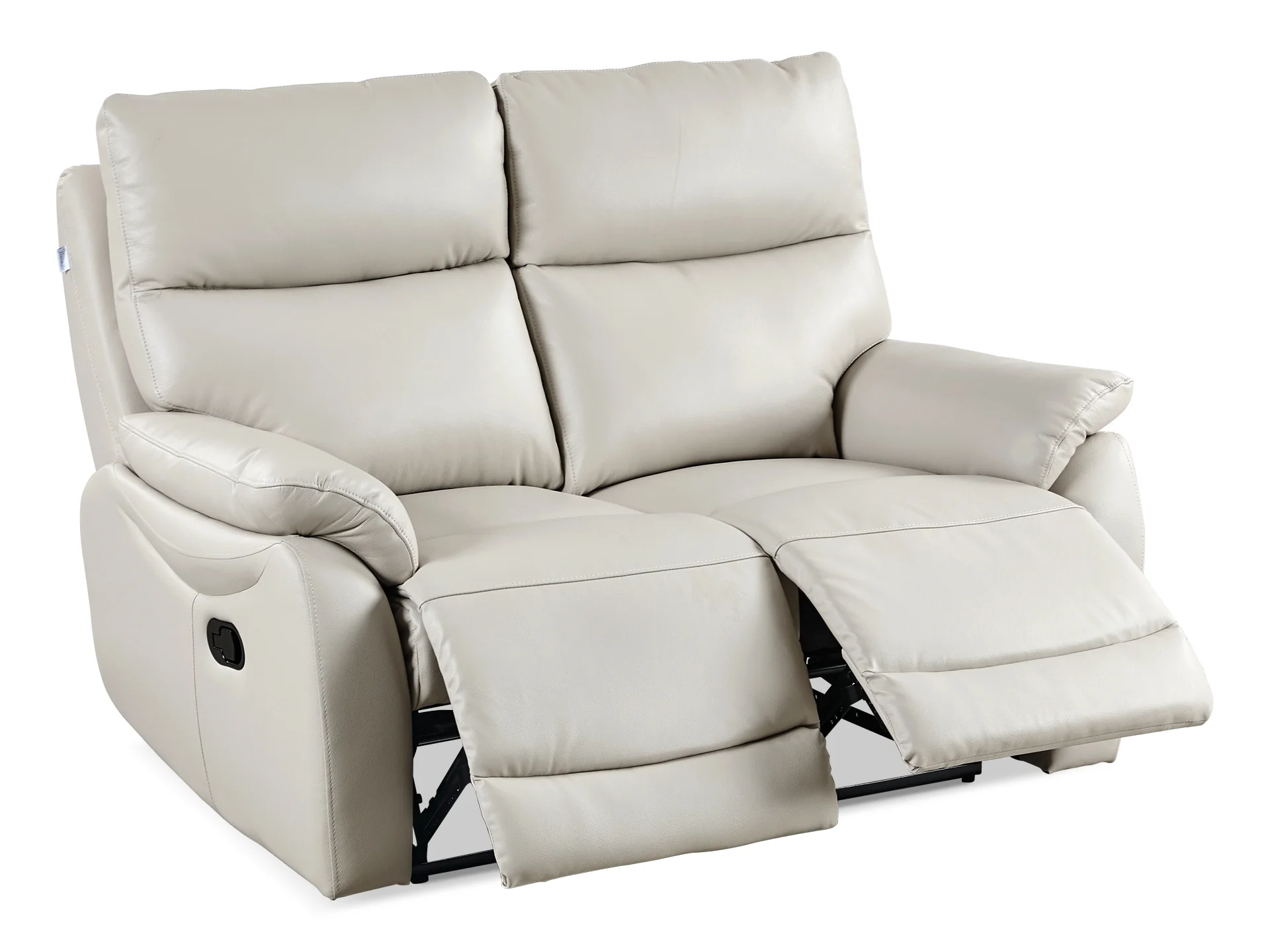 Charlton Leather 2 Seater Recliner Sofa - Beige - Image 3