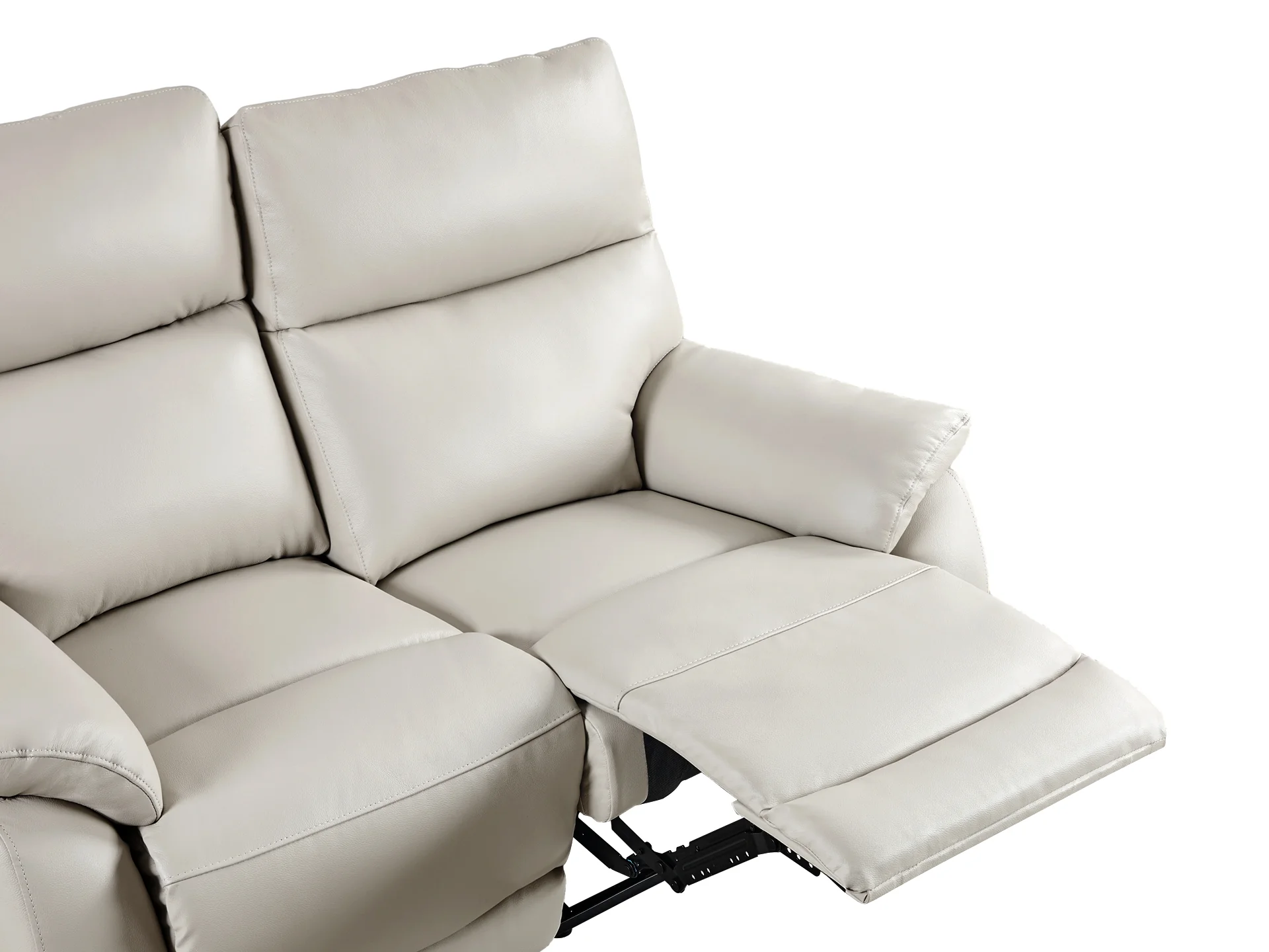 Charlton Leather 2 Seater Recliner Sofa - Beige - Image 6