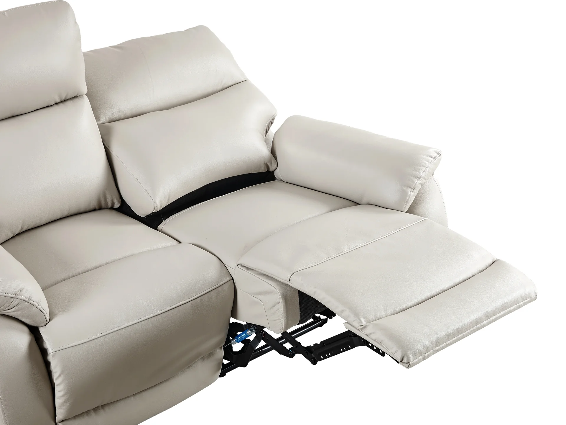 Charlton Leather 2 Seater Recliner Sofa - Beige - Image 7