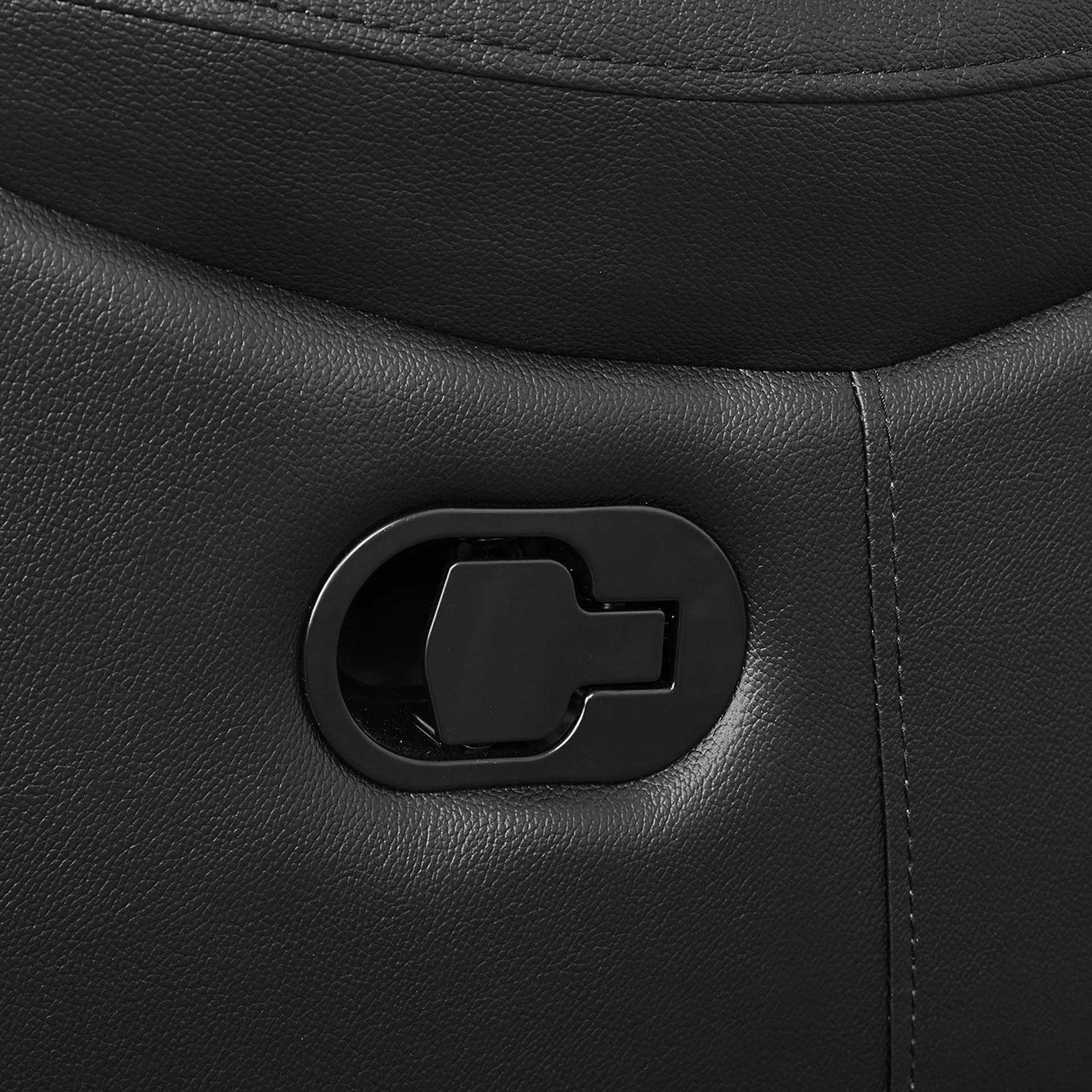 Charlton Leather 2 Seater Recliner Sofa - Black - Image 10
