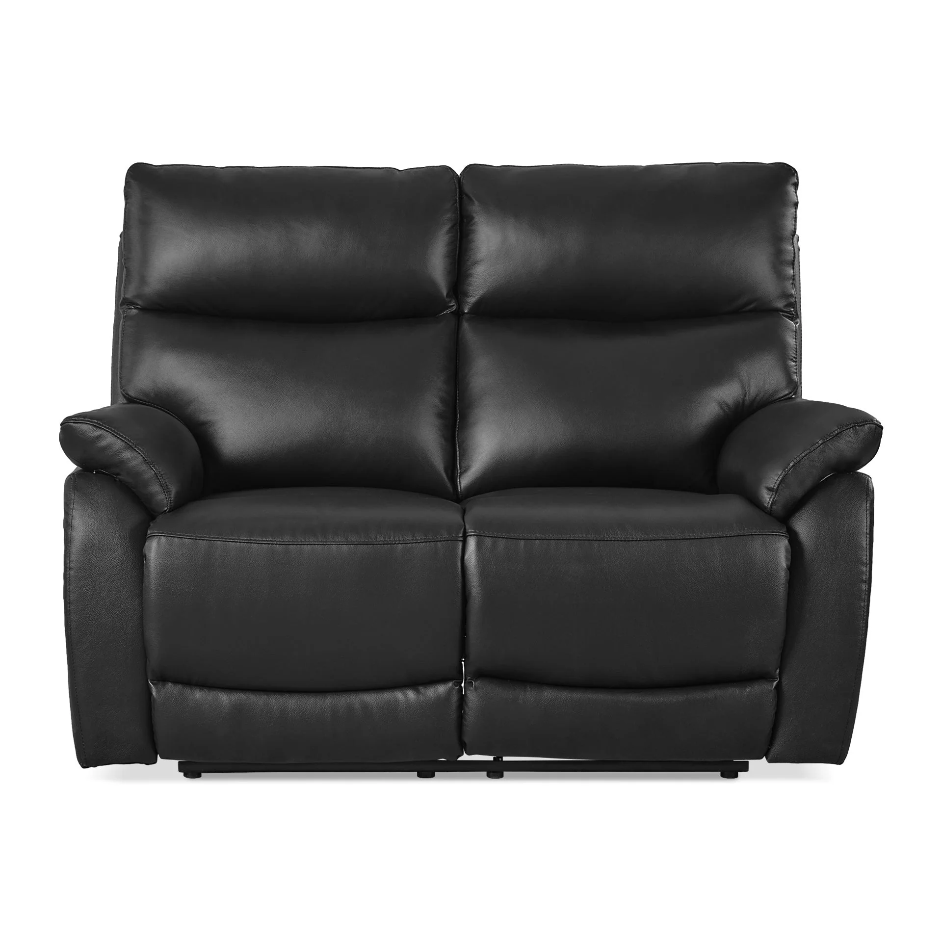 Charlton Leather 2 Seater Recliner Sofa - Black - Image 3