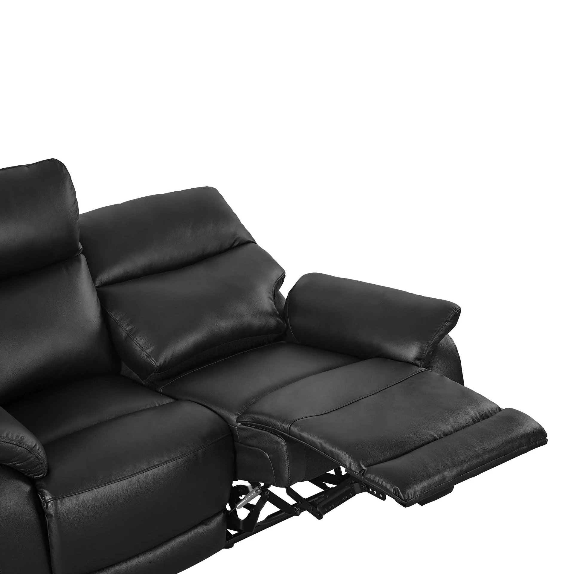 Charlton Leather 2 Seater Recliner Sofa - Black - Image 7