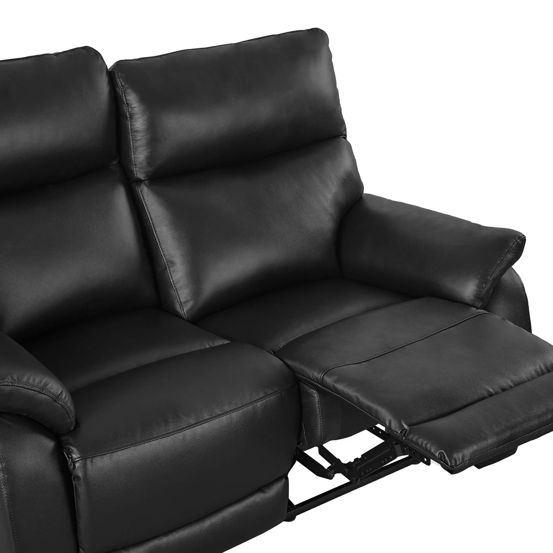 Charlton Leather 2 Seater Recliner Sofa - Black - Image 8