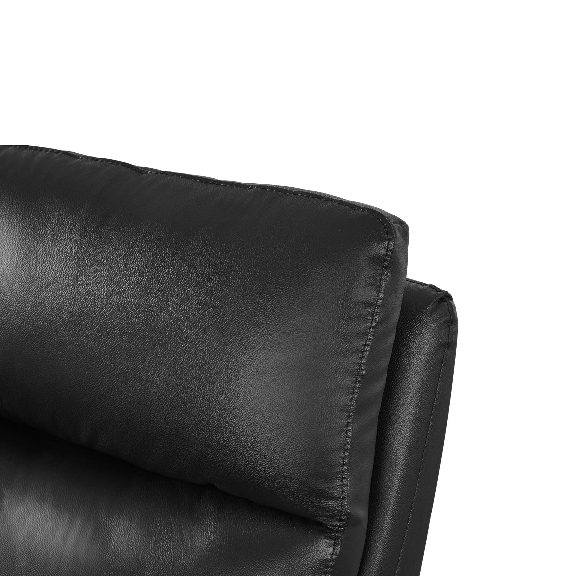 Charlton Leather 2 Seater Recliner Sofa - Black - Image 9