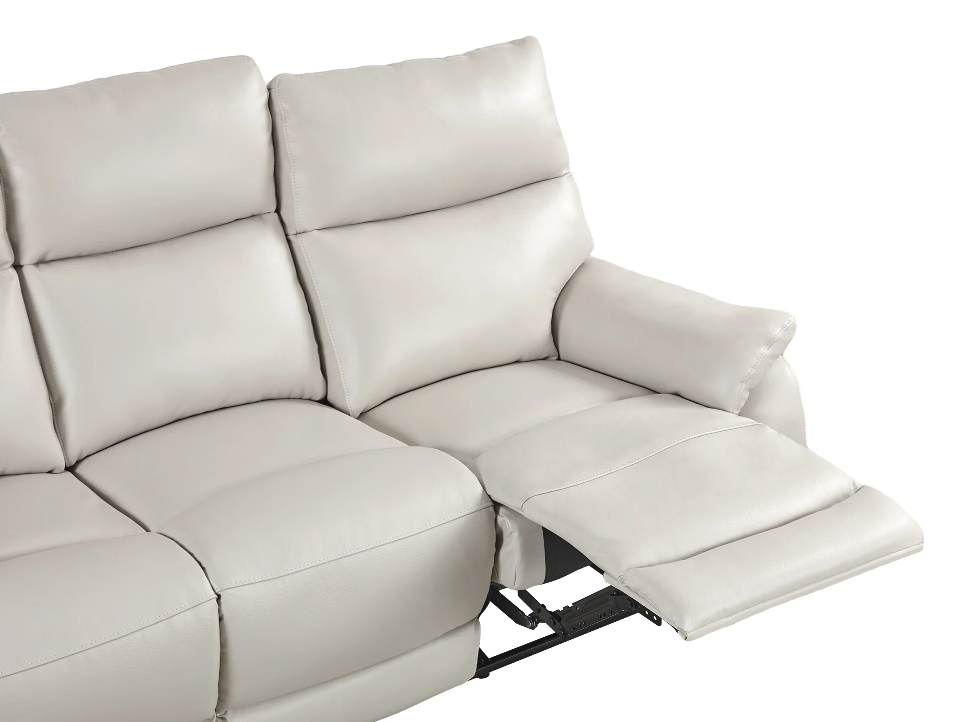 Charlton Leather 3 Seater Recliner Sofa - Beige - Image 7
