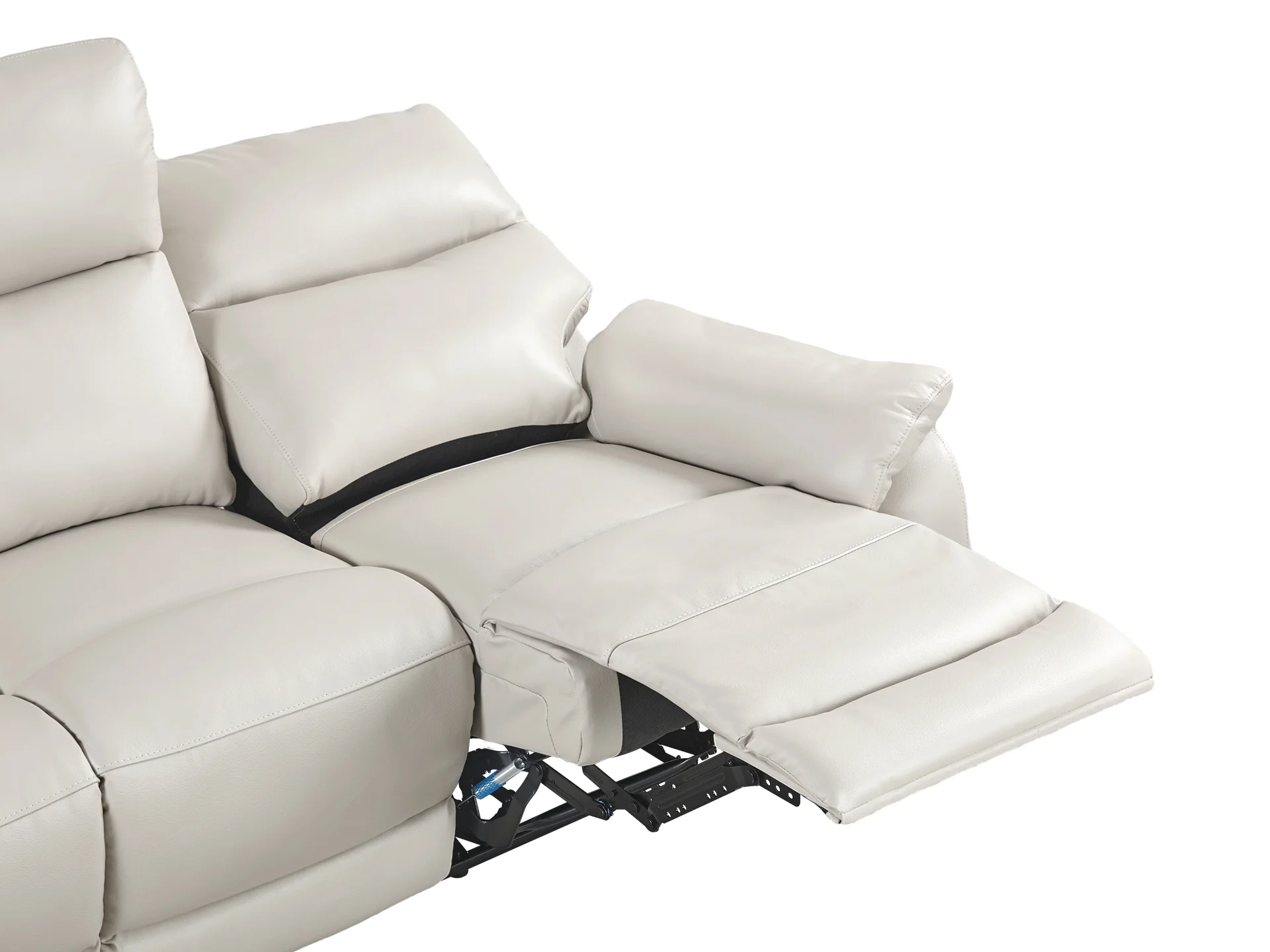 Charlton Leather 3 Seater Recliner Sofa - Beige - Image 8