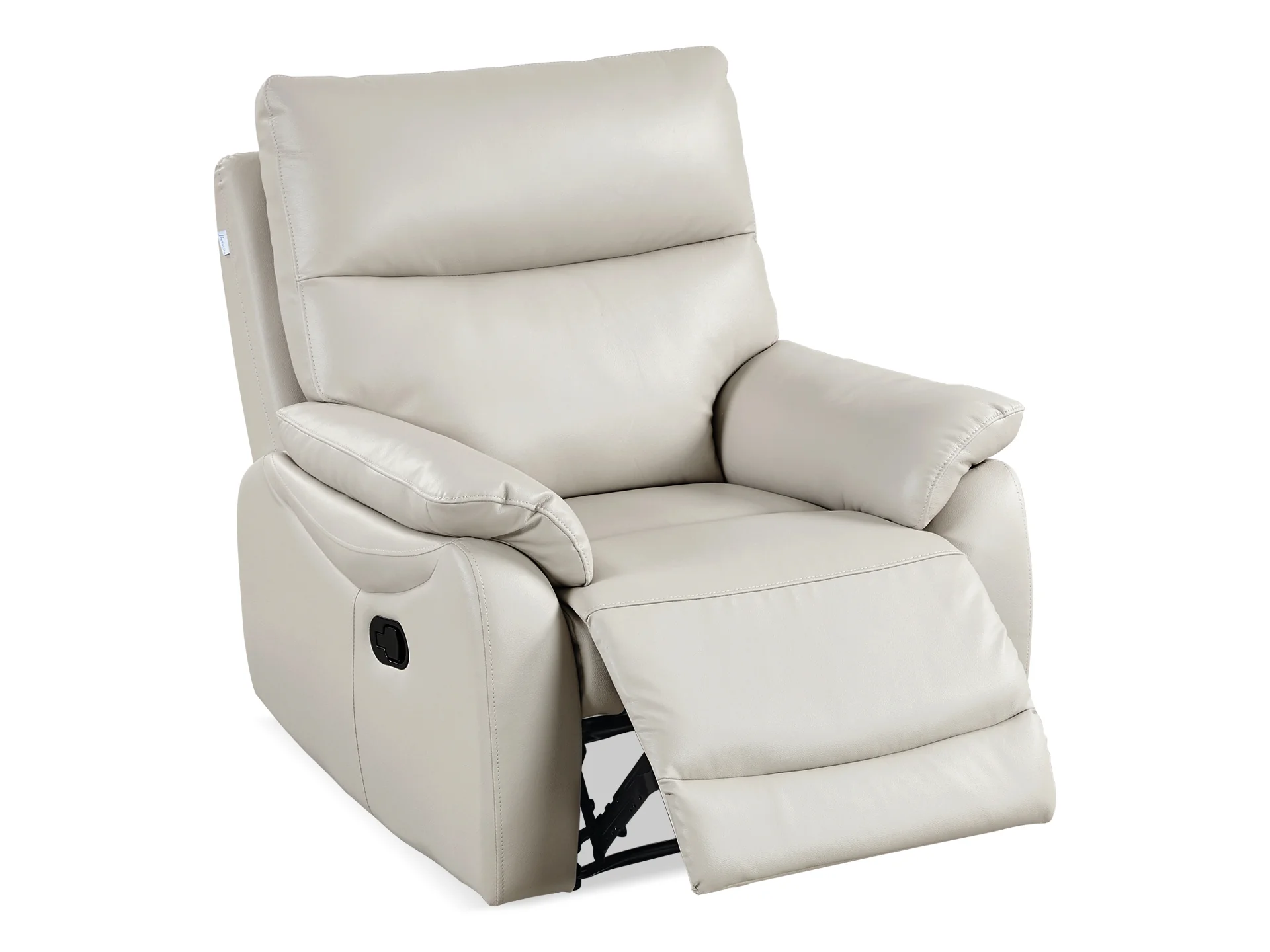Charlton Leather Recliner Chair - Beige - Image 3