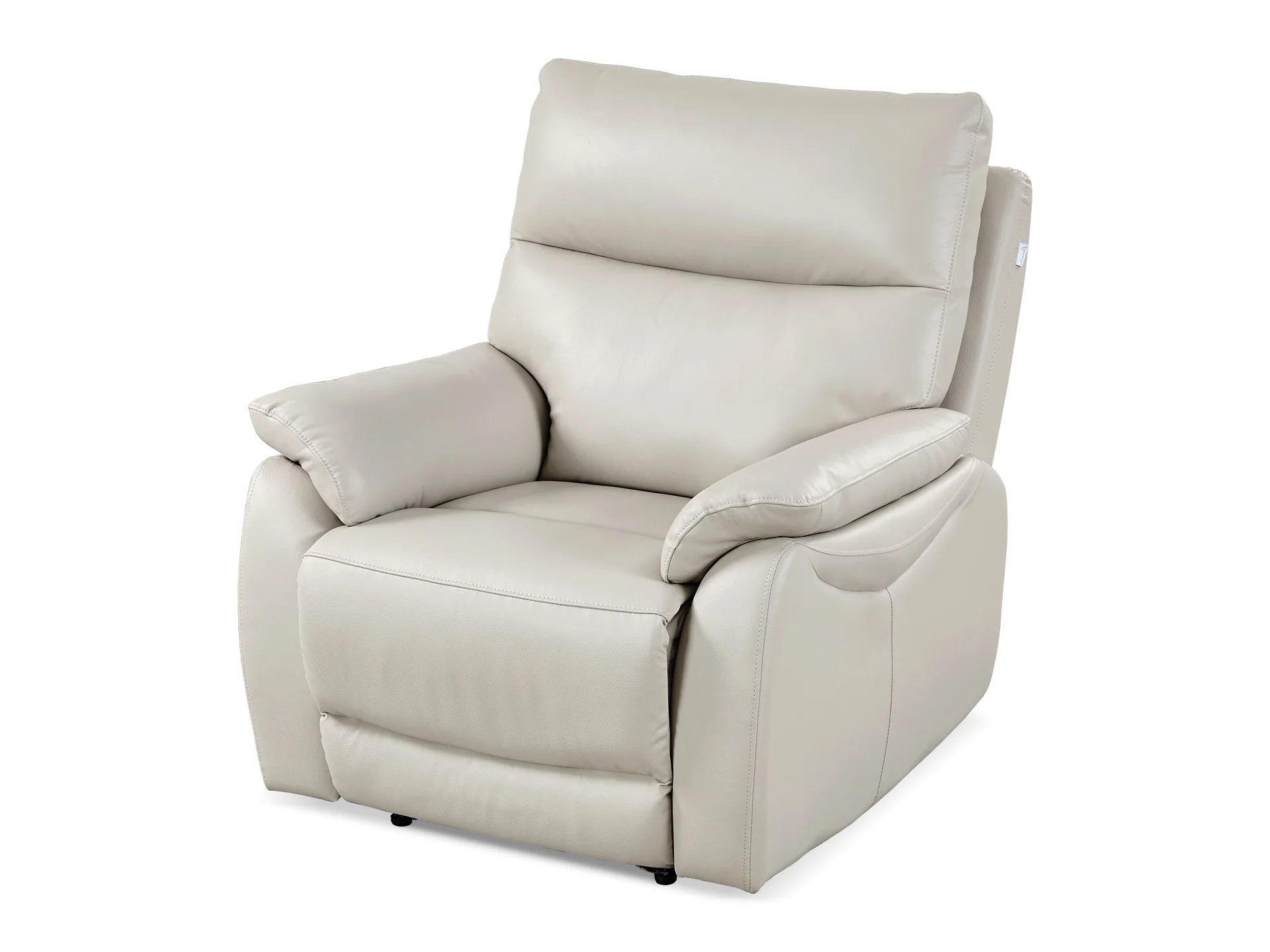 Charlton Leather Recliner Chair - Beige - Image 5