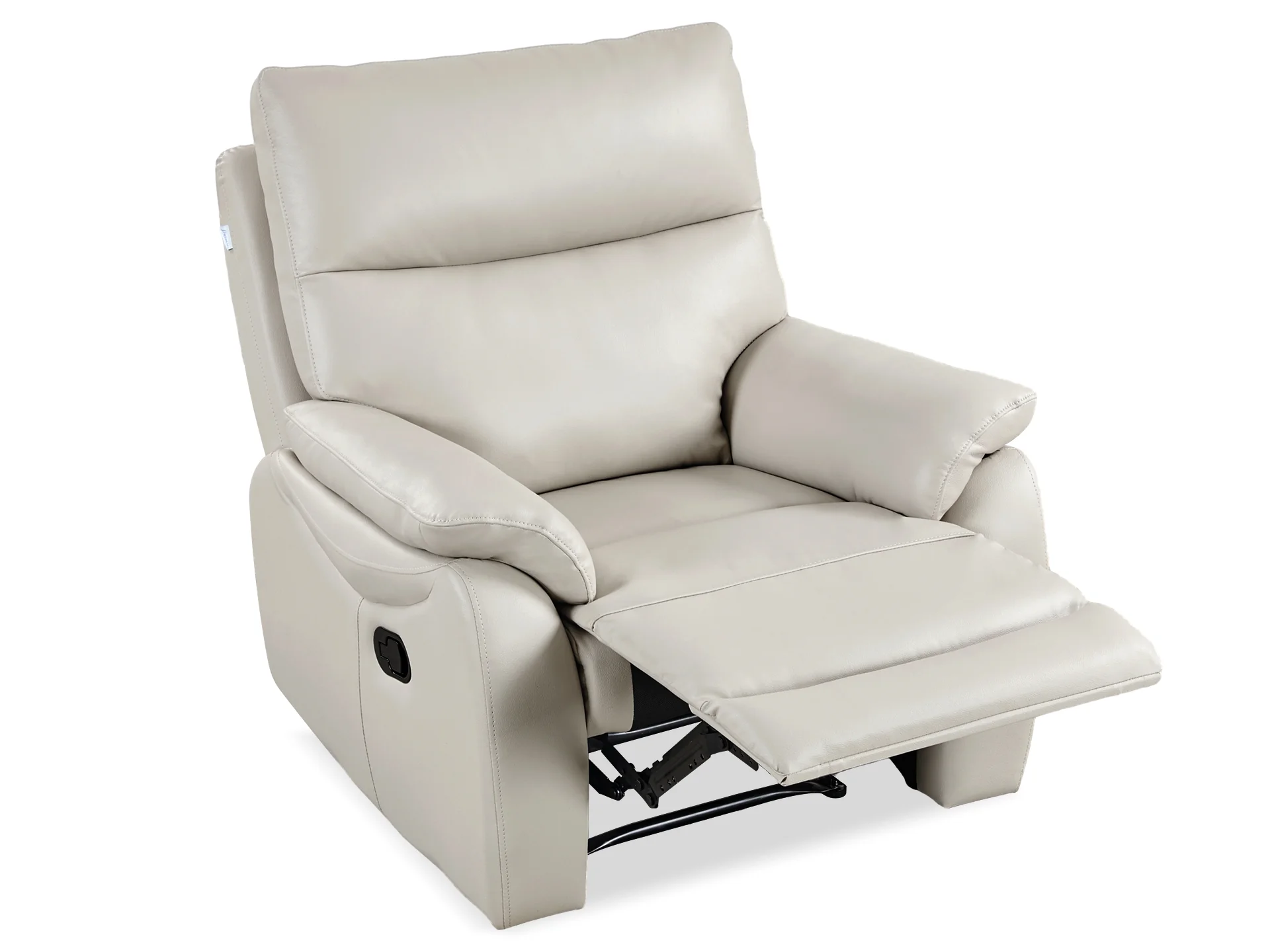 Charlton Leather Recliner Chair - Beige - Image 6