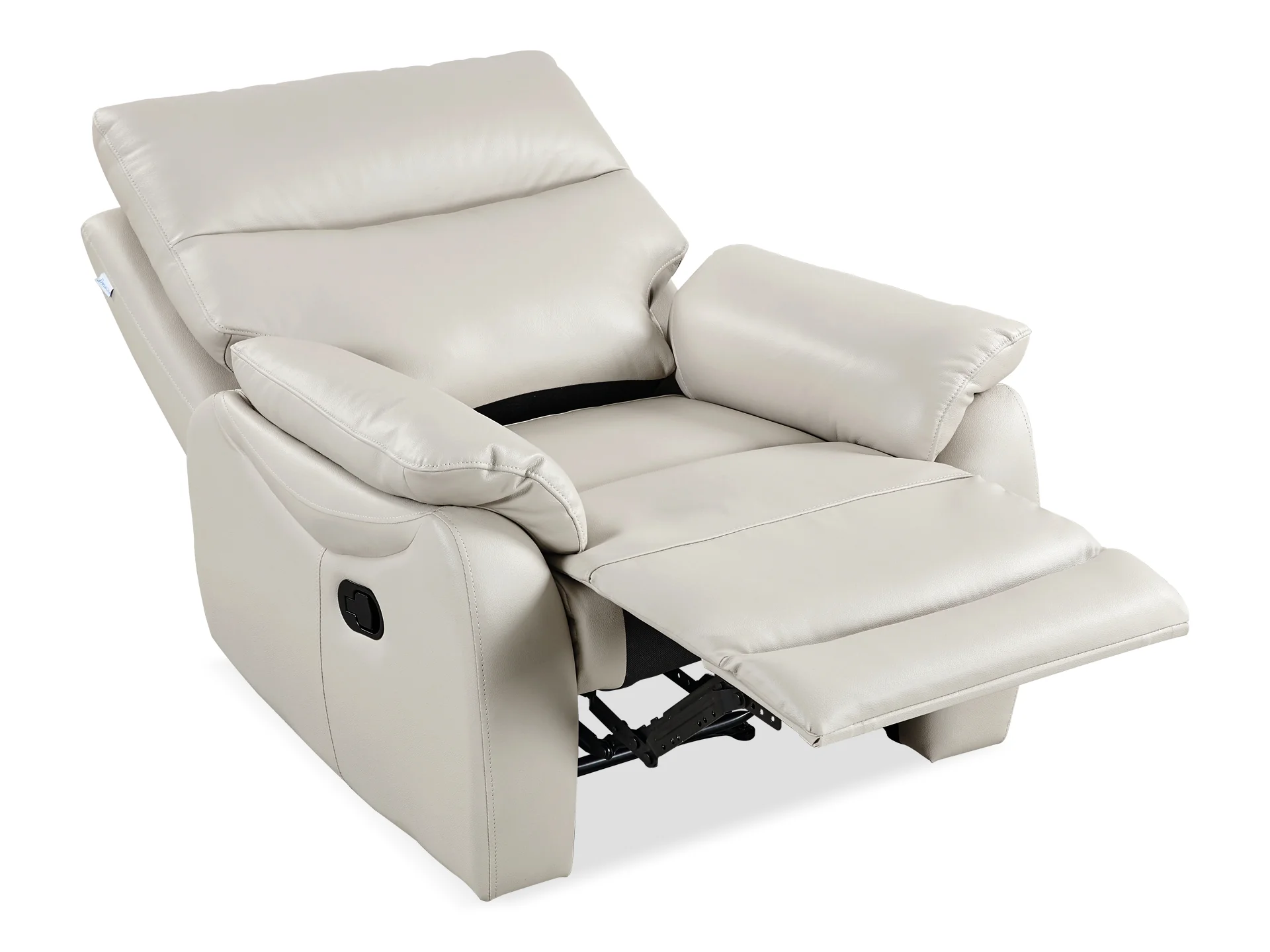 Charlton Leather Recliner Chair - Beige - Image 7