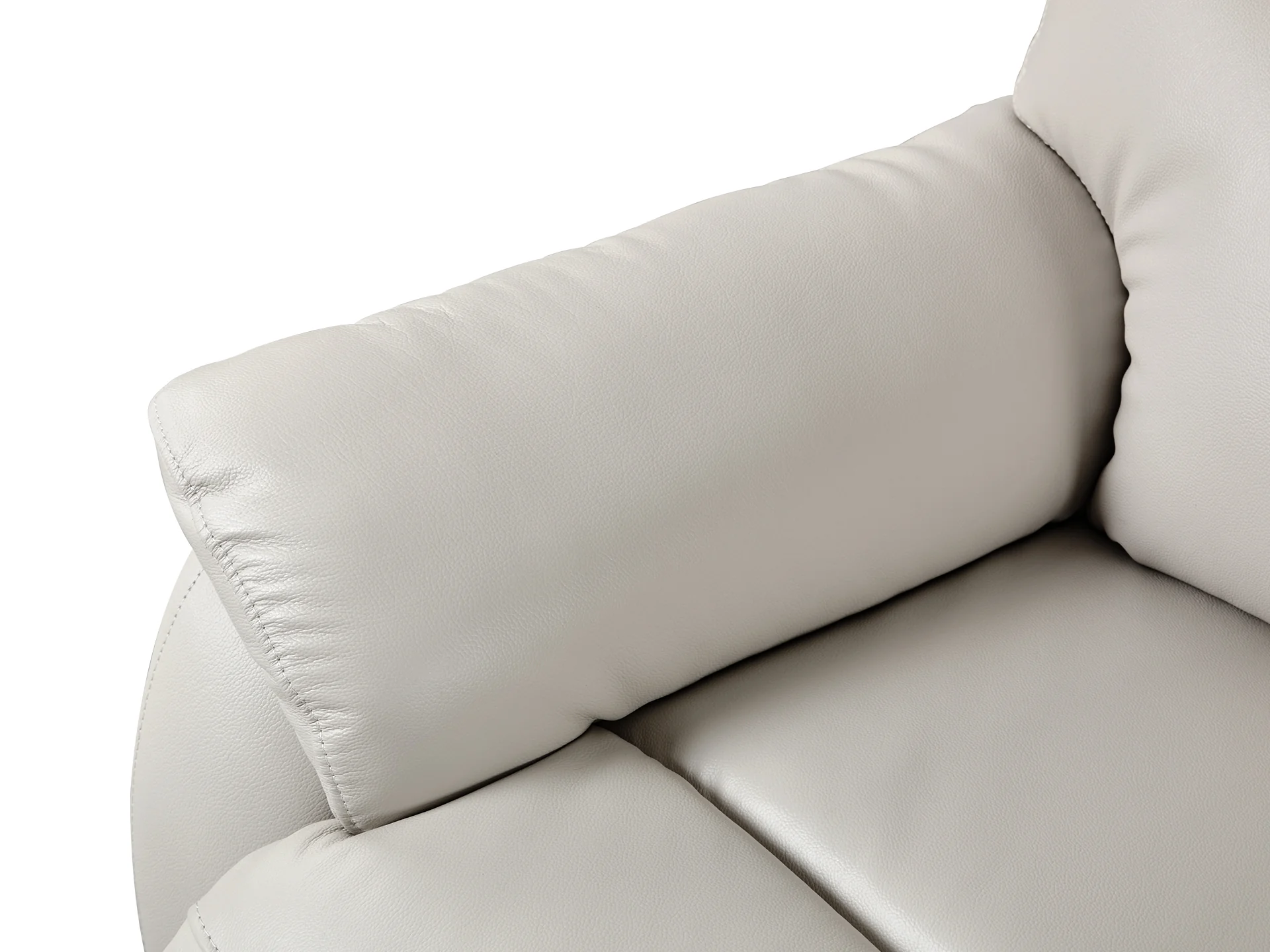 Charlton Leather Recliner Chair - Beige - Image 8