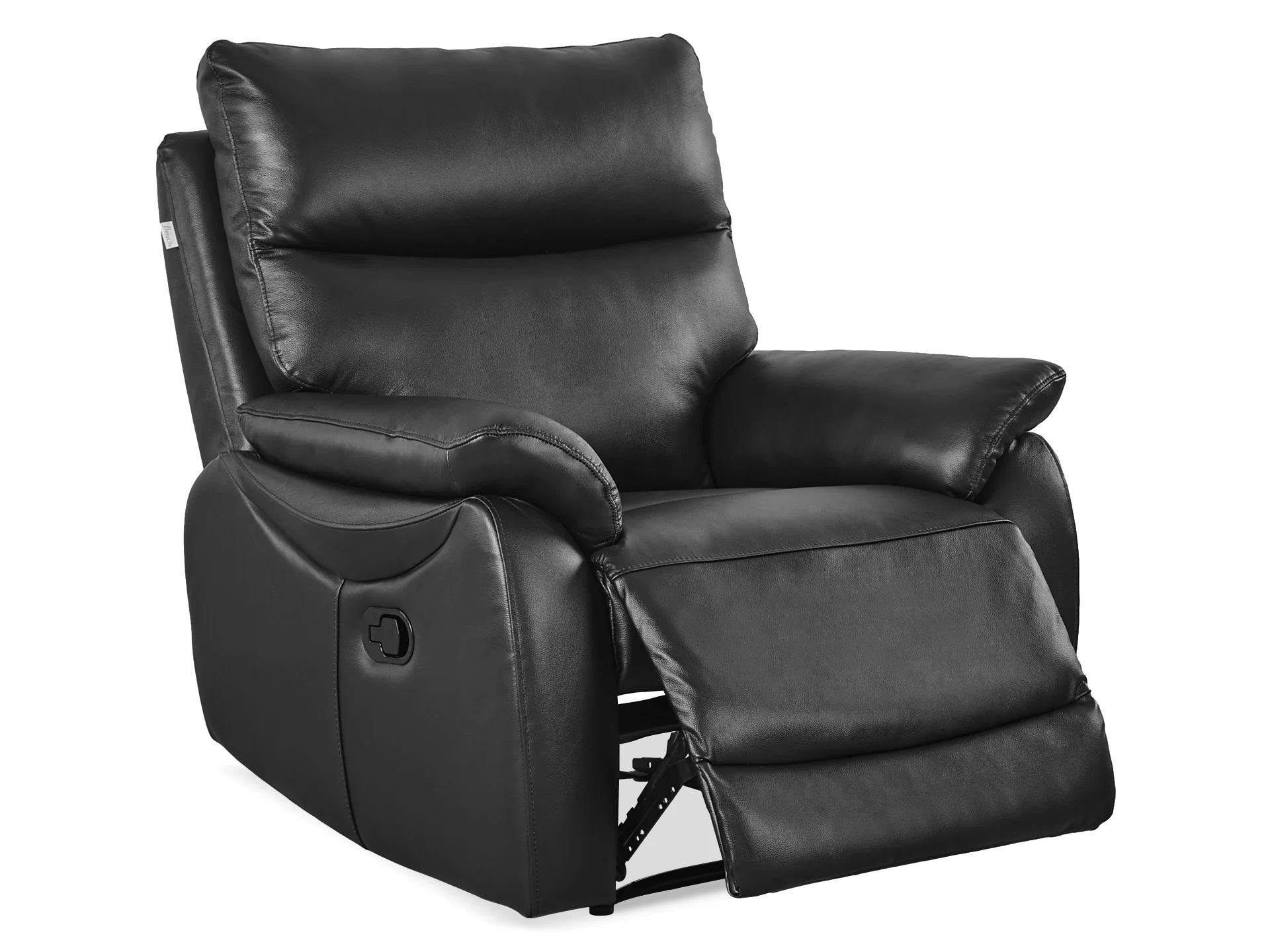 Charlton Leather Recliner Chair - Black - Image 3