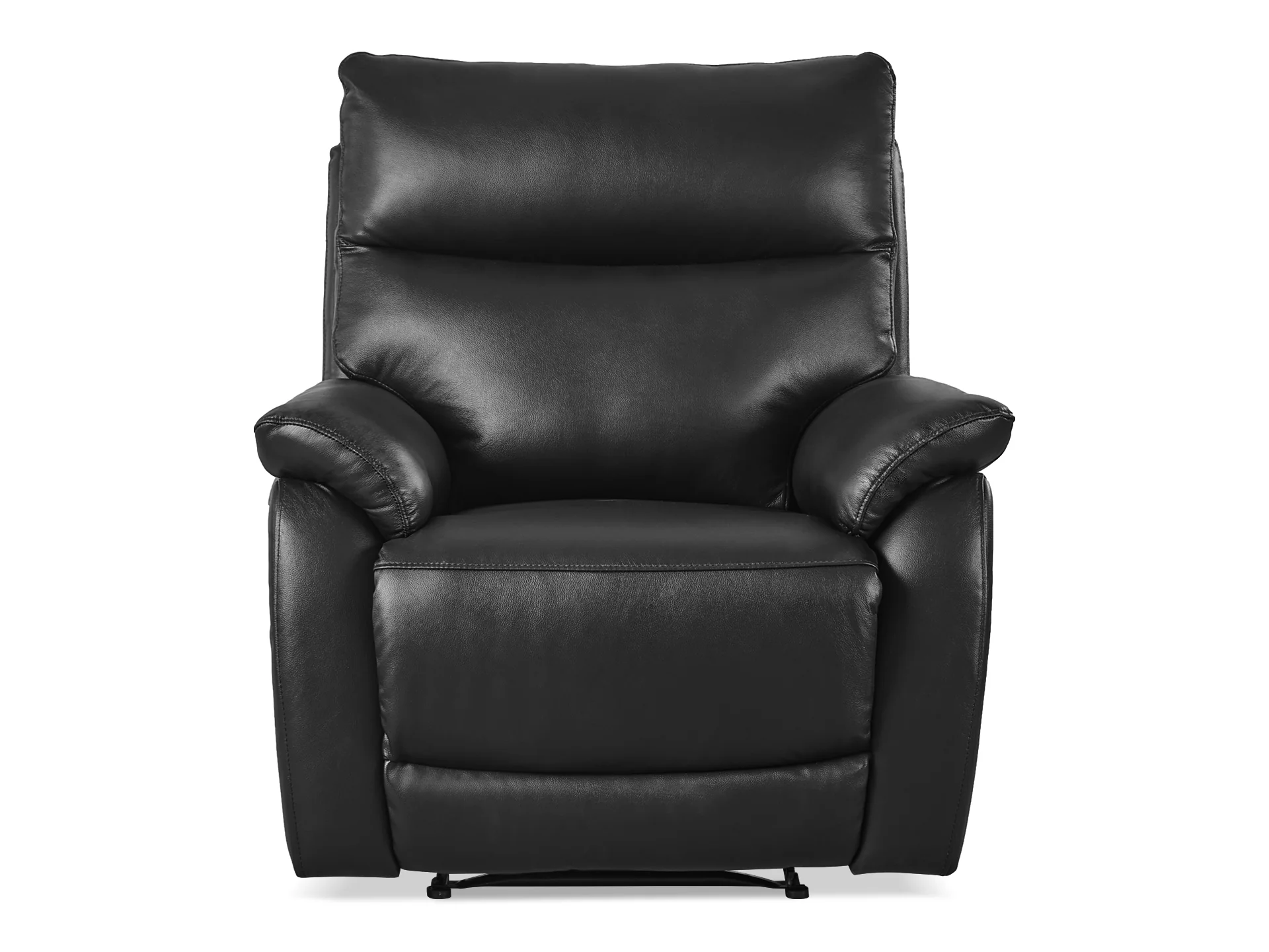 Charlton Leather Recliner Chair - Black - Image 4
