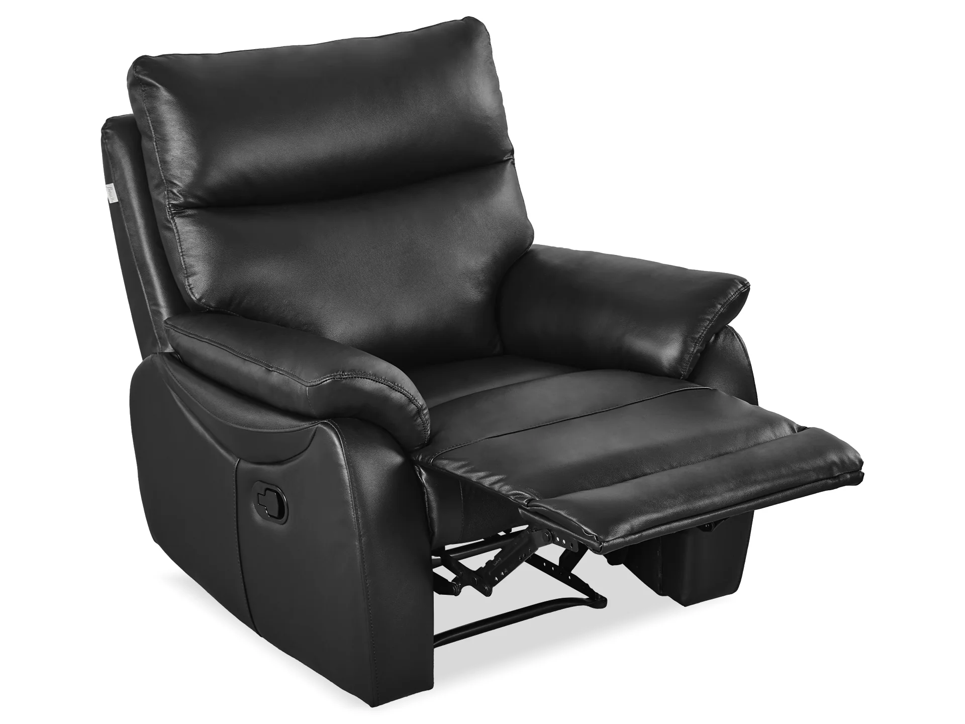 Charlton Leather Recliner Chair - Black - Image 6