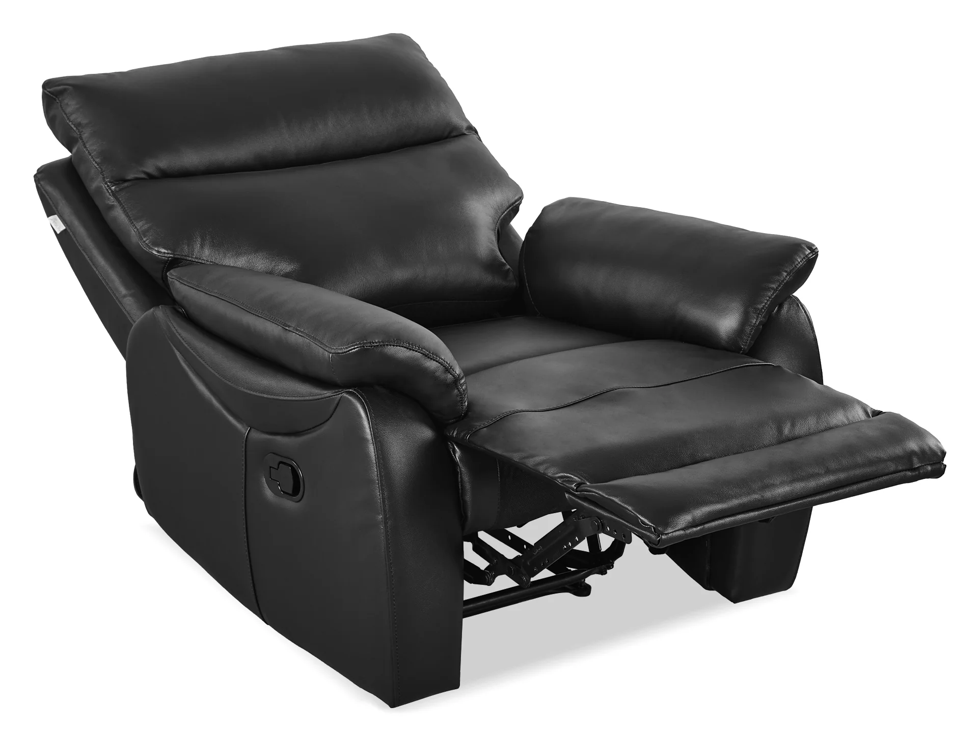 Charlton Leather Recliner Chair - Black - Image 7