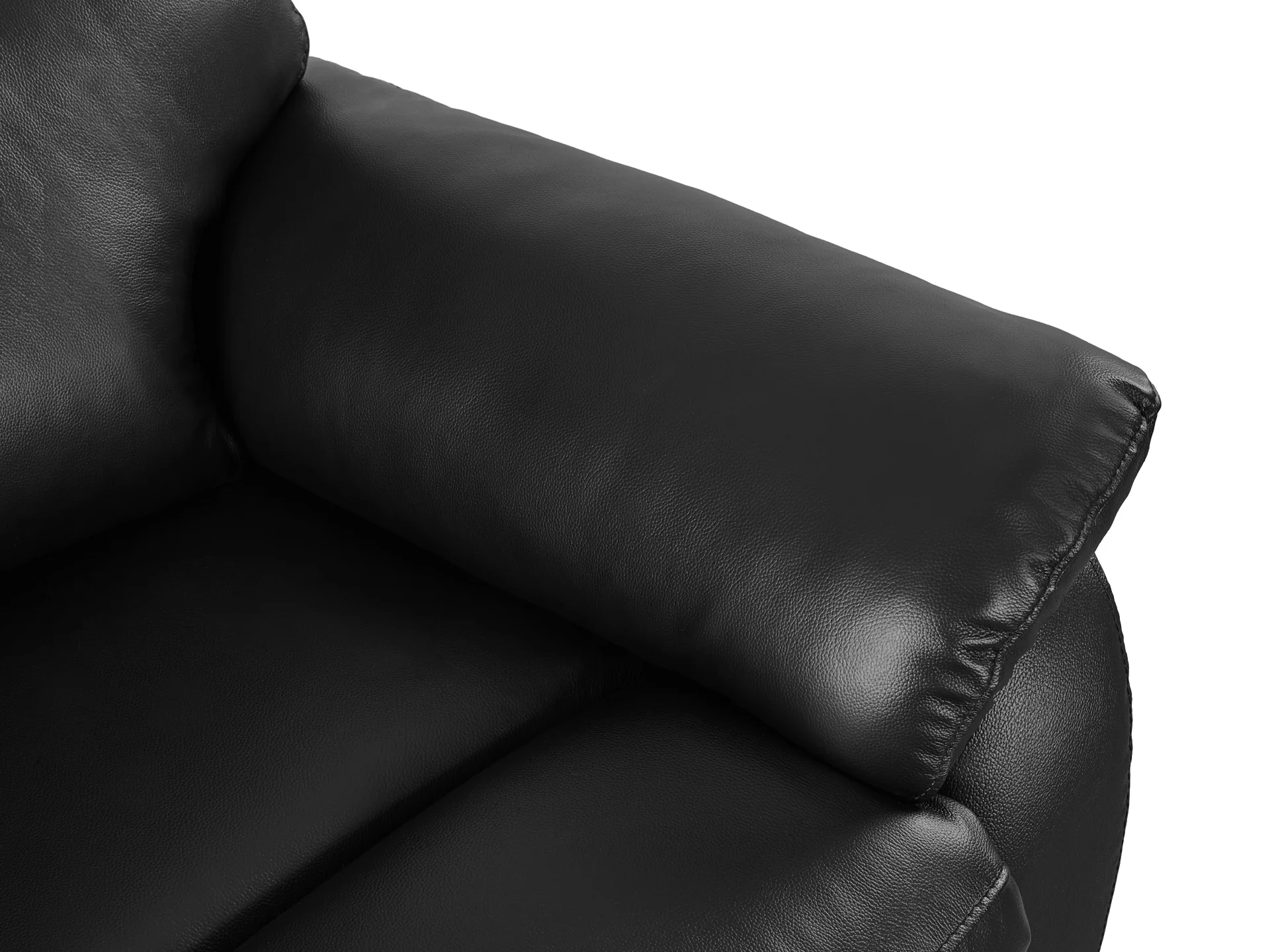 Charlton Leather Recliner Chair - Black - Image 9