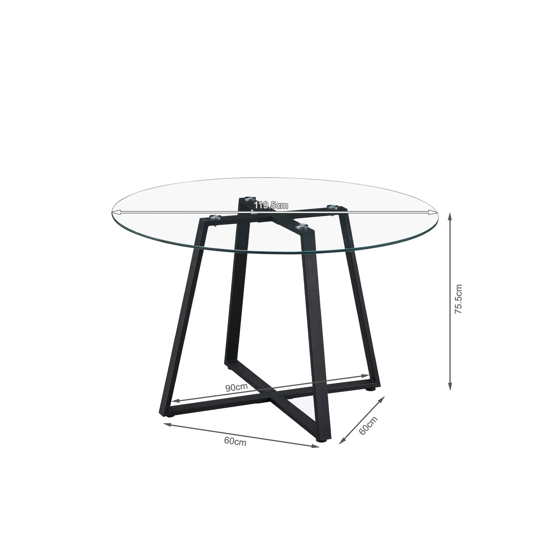 Chase Tempered Glass Round Dining Table 120 X 75cm - Image 8