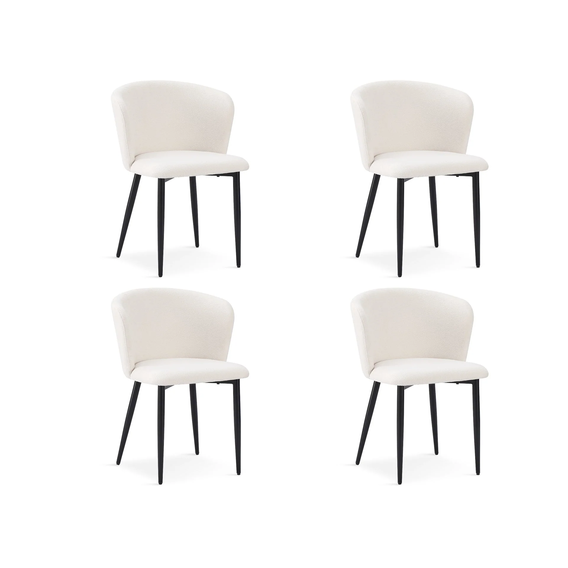 Chelsea Dining Chair - Set of 4 - White + Black
