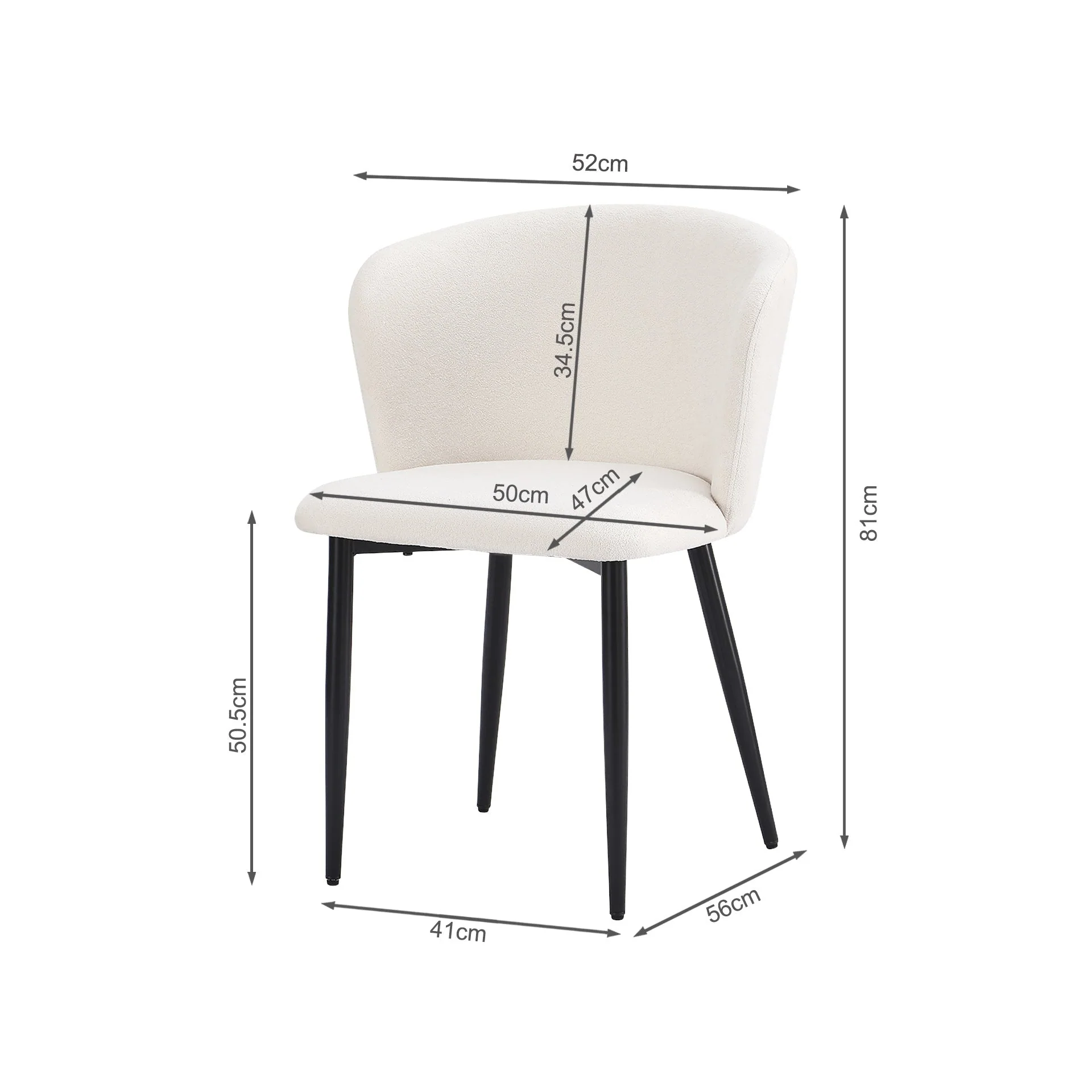 Chelsea Dining Chair - Set of 4 - White + Black - Image 5