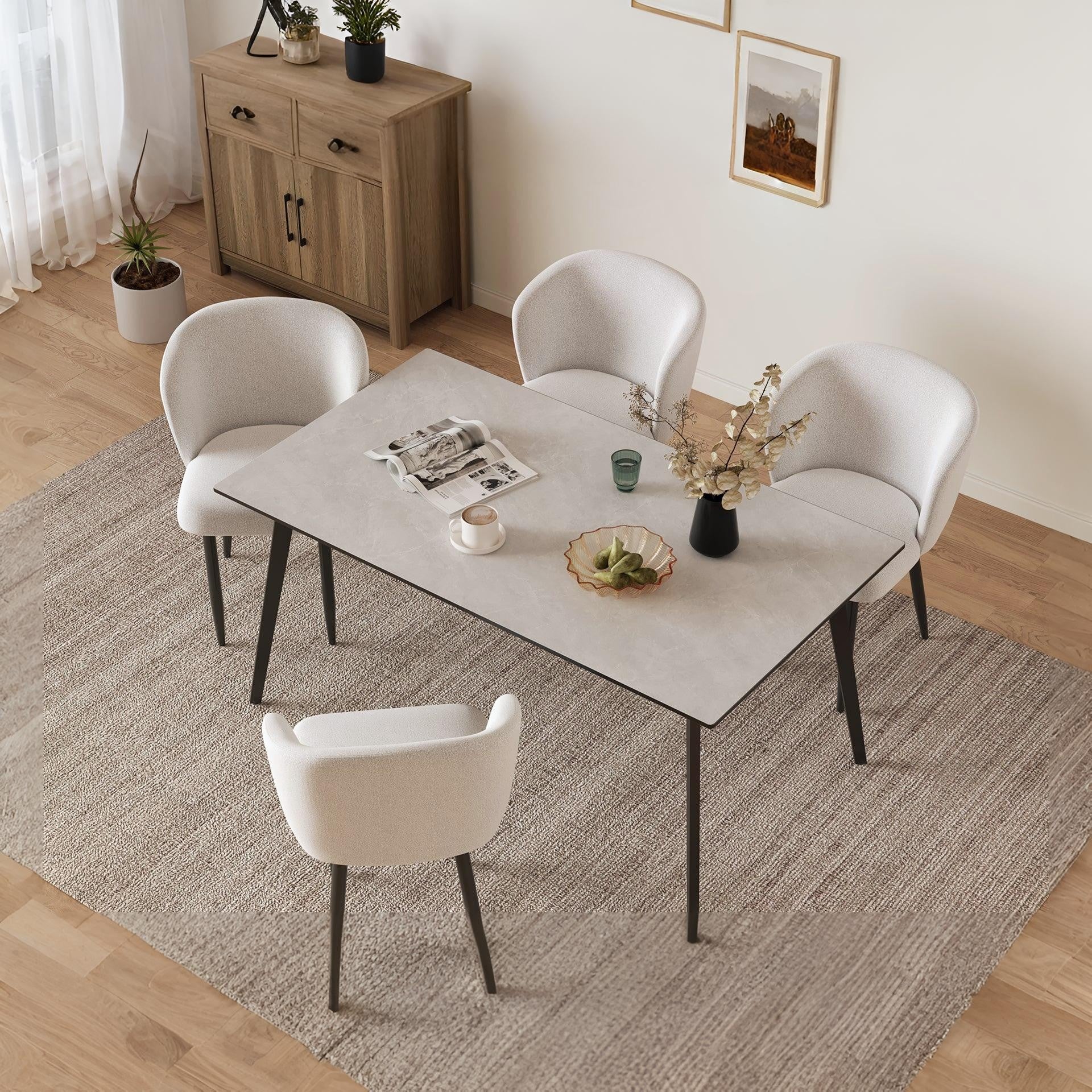 Chelsea Dining Chair - Set of 4 - White + Black - Image 6