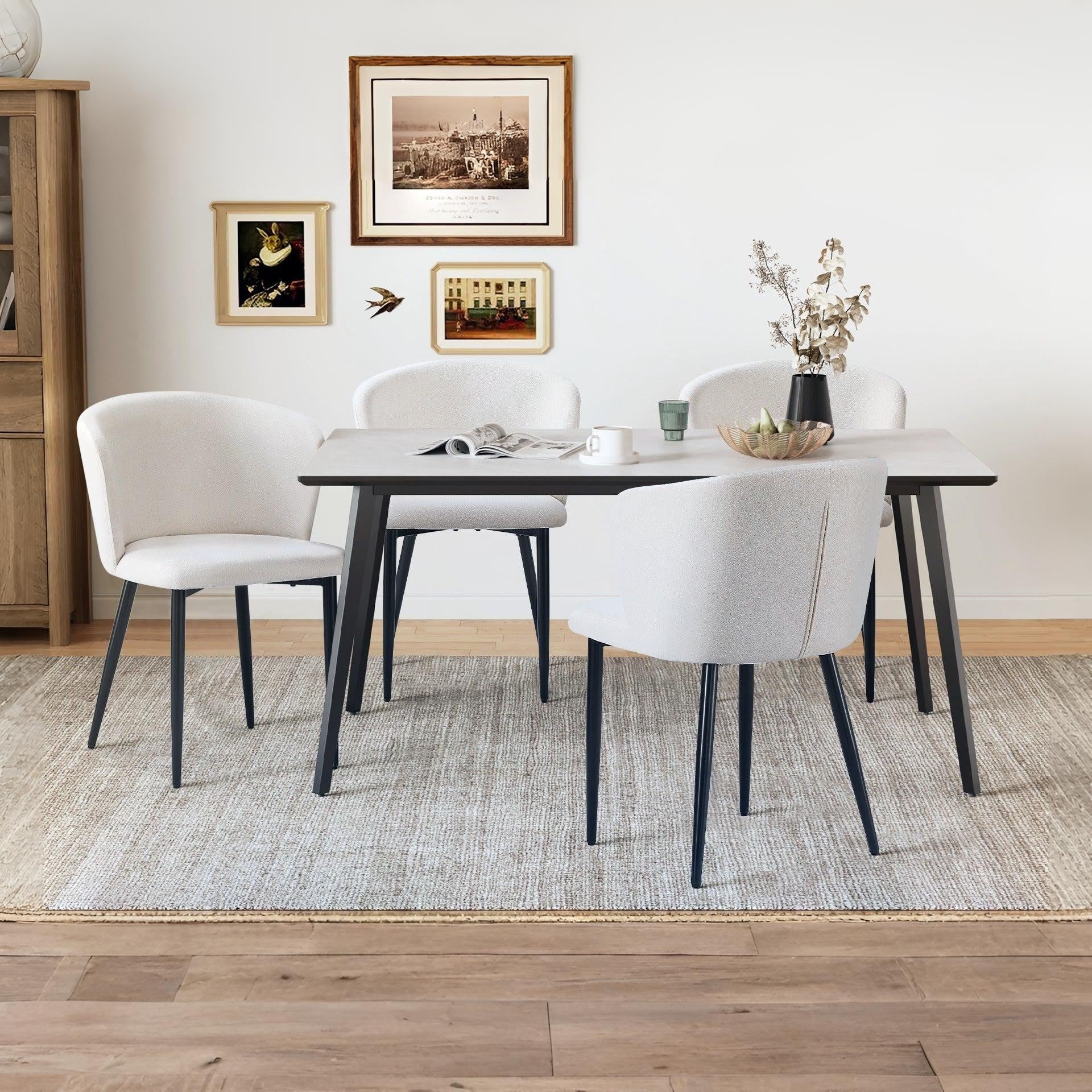 Chelsea Dining Chair - Set of 4 - White + Black - Image 7