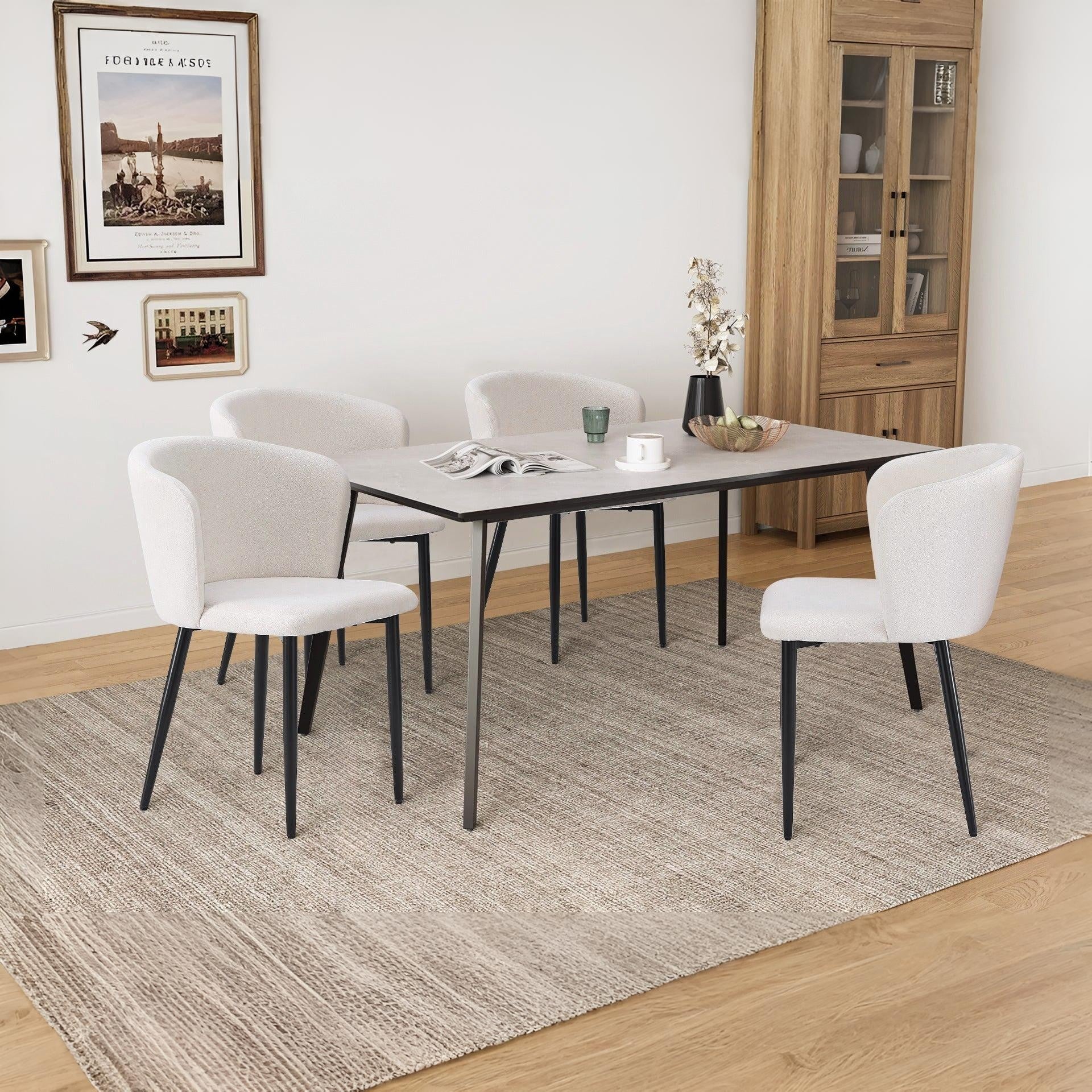 Chelsea Dining Chair - Set of 4 - White + Black - Image 8