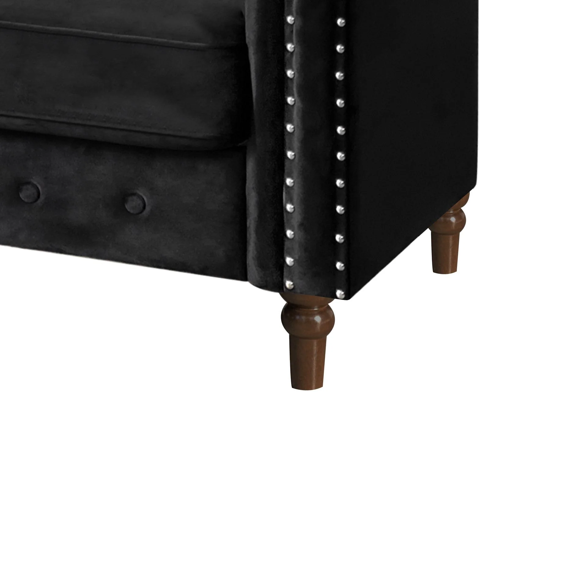 Chesley Velvet 2 Seater Sofa - Black - Image 10