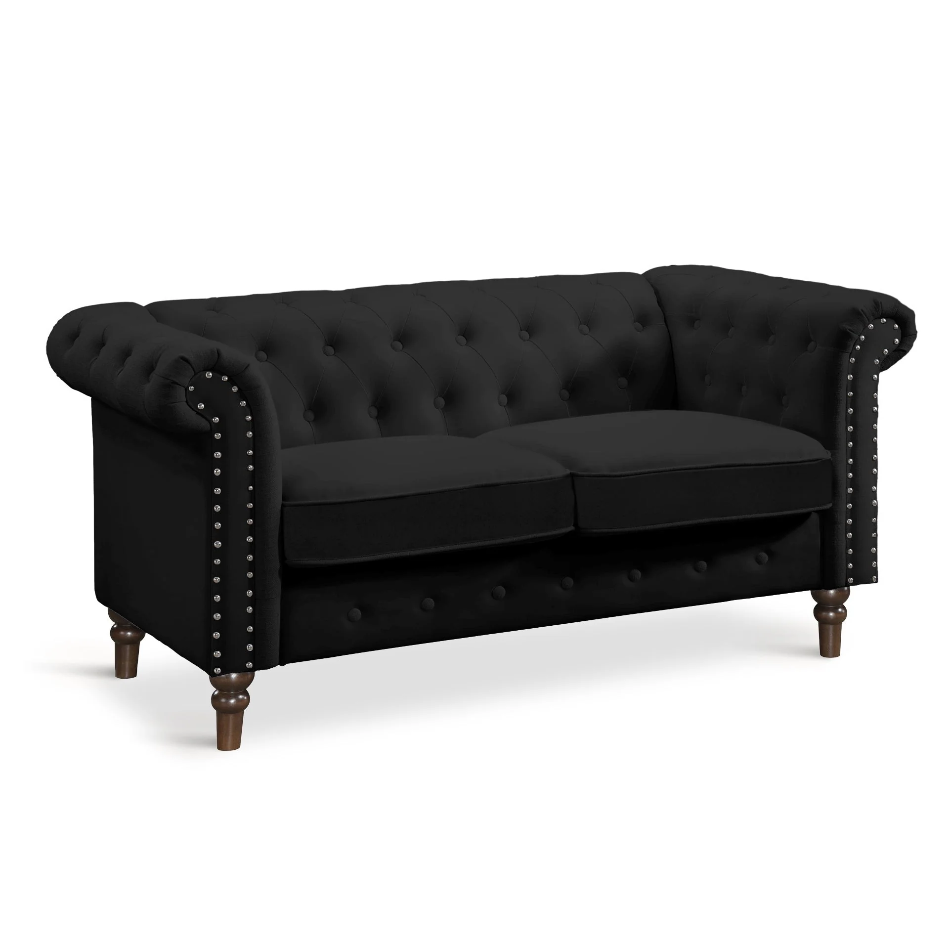 Chesley Velvet 2 Seater Sofa - Black - Image 7
