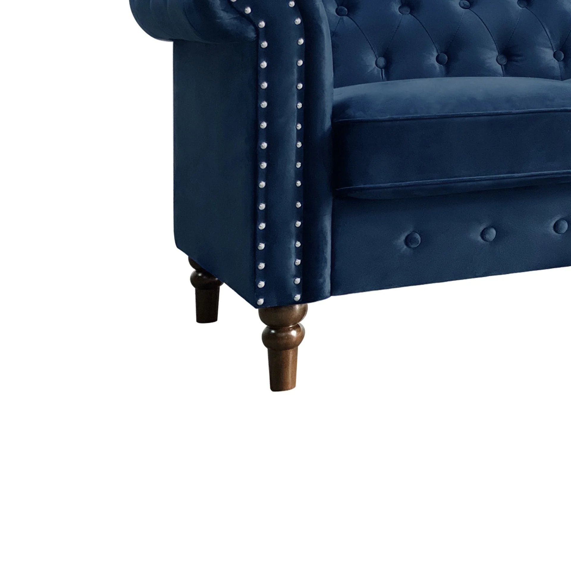 Chesley Velvet 2 Seater Sofa - Navy Blue - Image 7