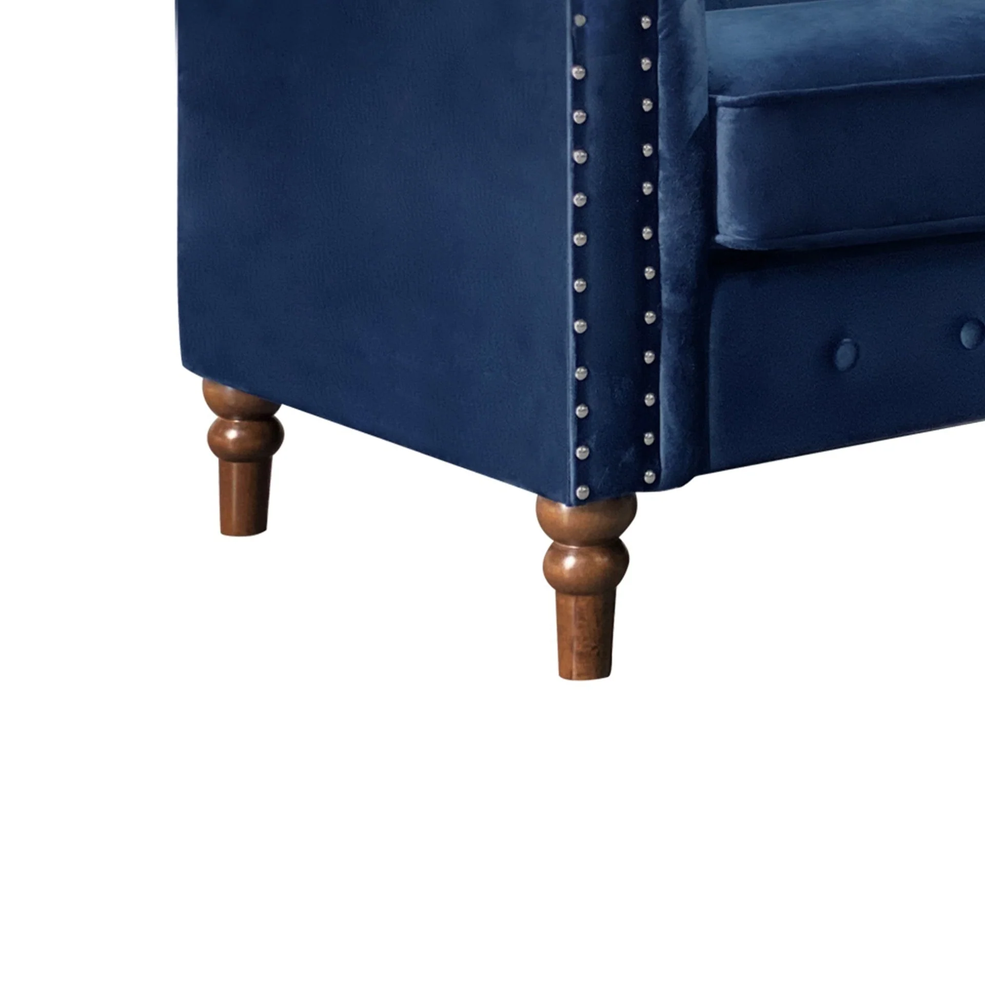 Chesley Velvet 3 Seater Sofa - Navy Blue - Image 10