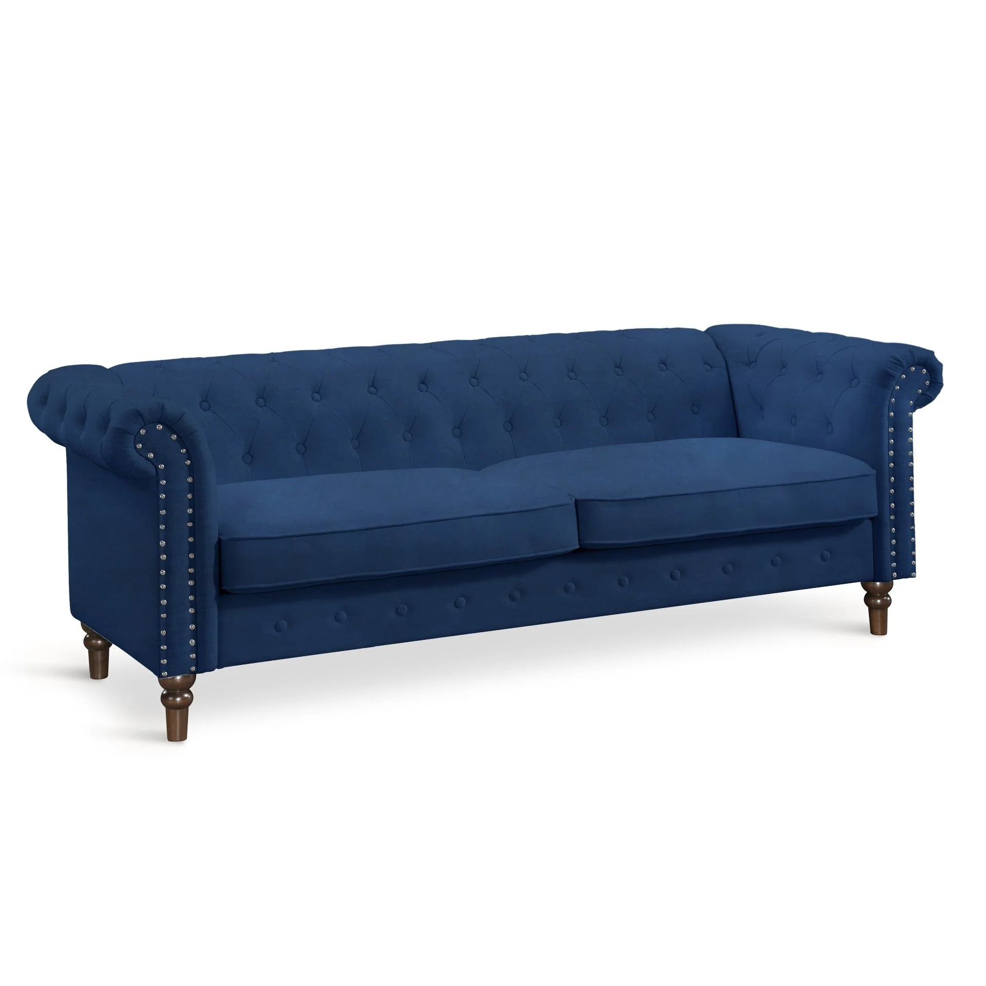 Chesley Velvet 3 Seater Sofa - Navy Blue - Image 7