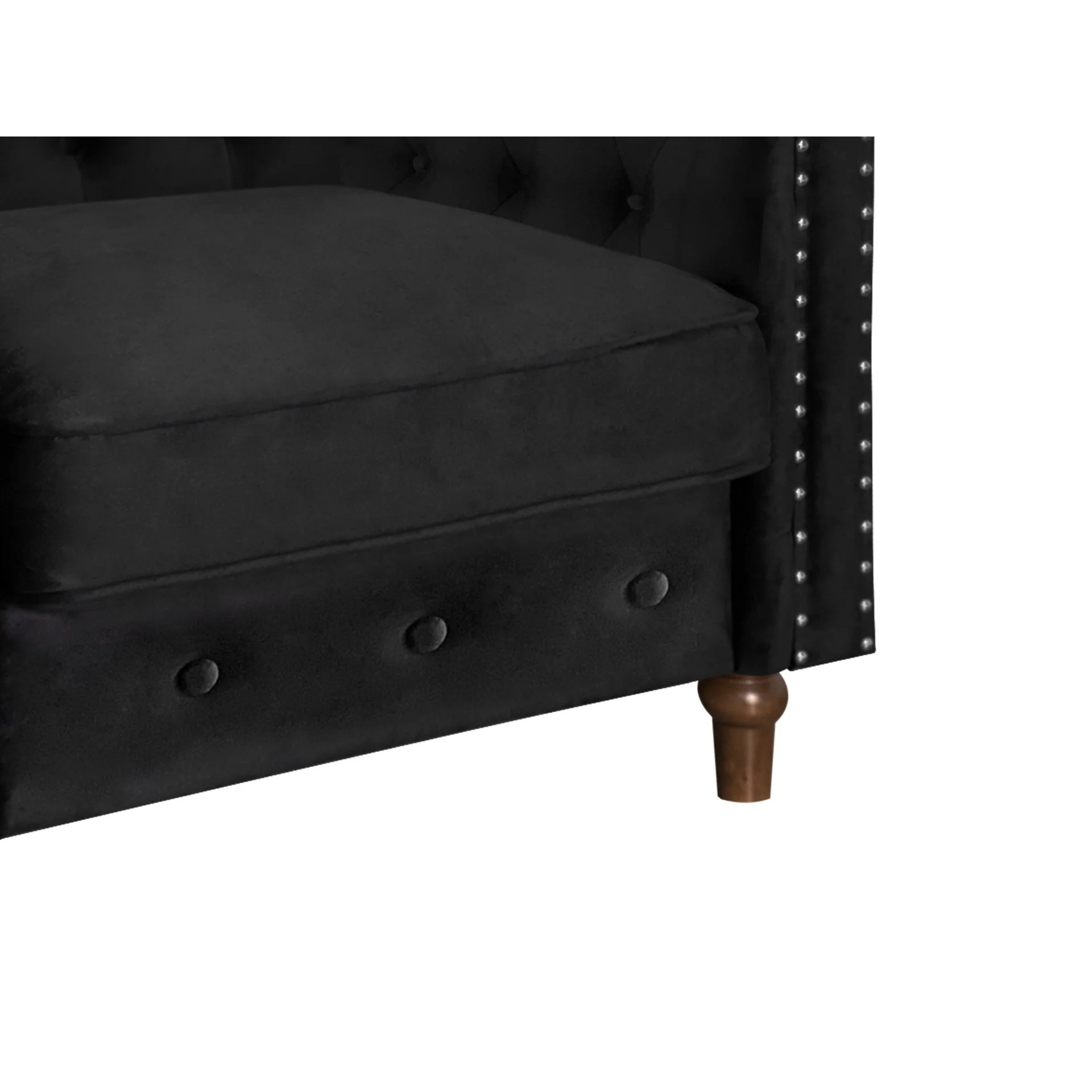 Chesley Velvet Occasional Chair - Black - Image 11