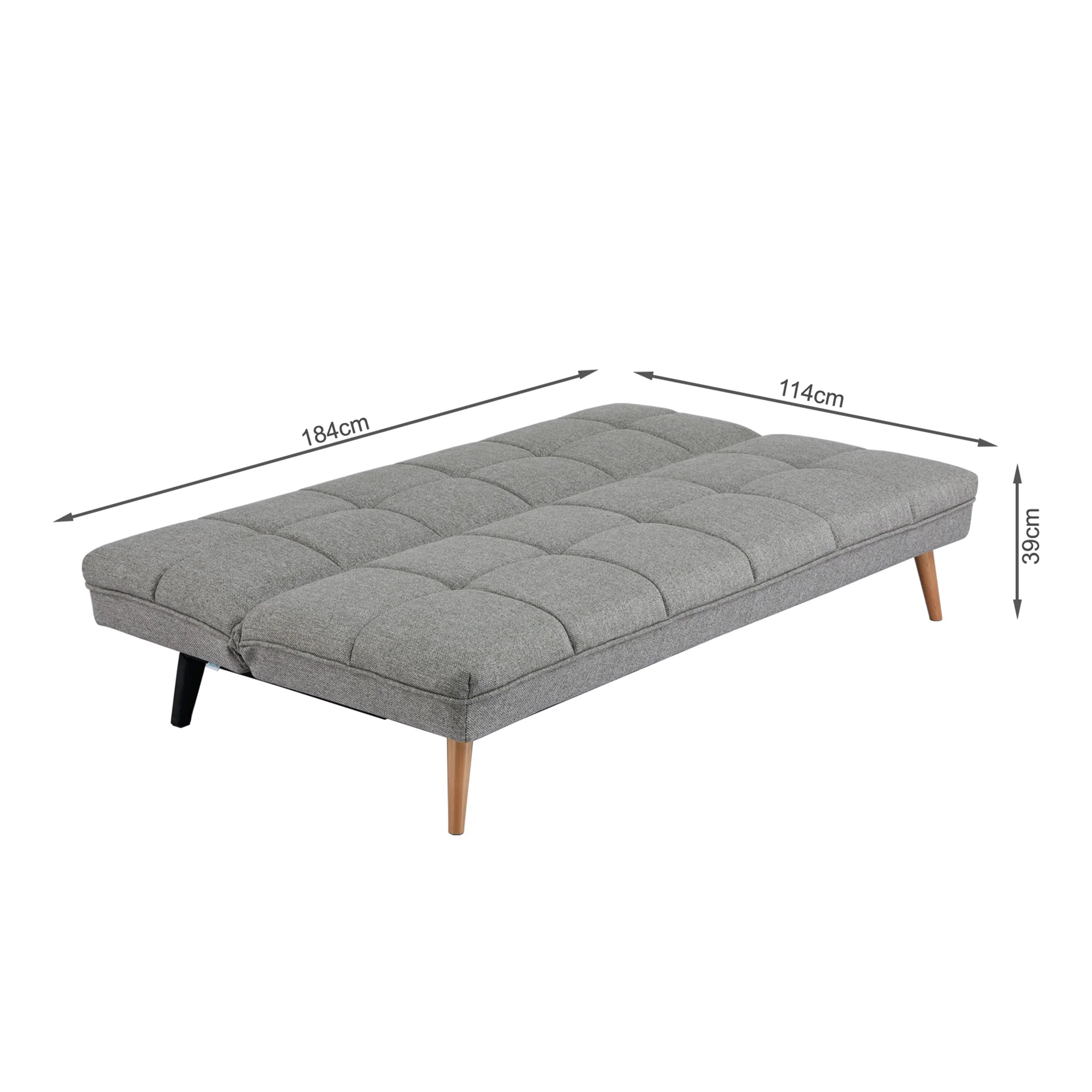 Chile 3 Seater Sofa Bed - Light Grey - Image 15