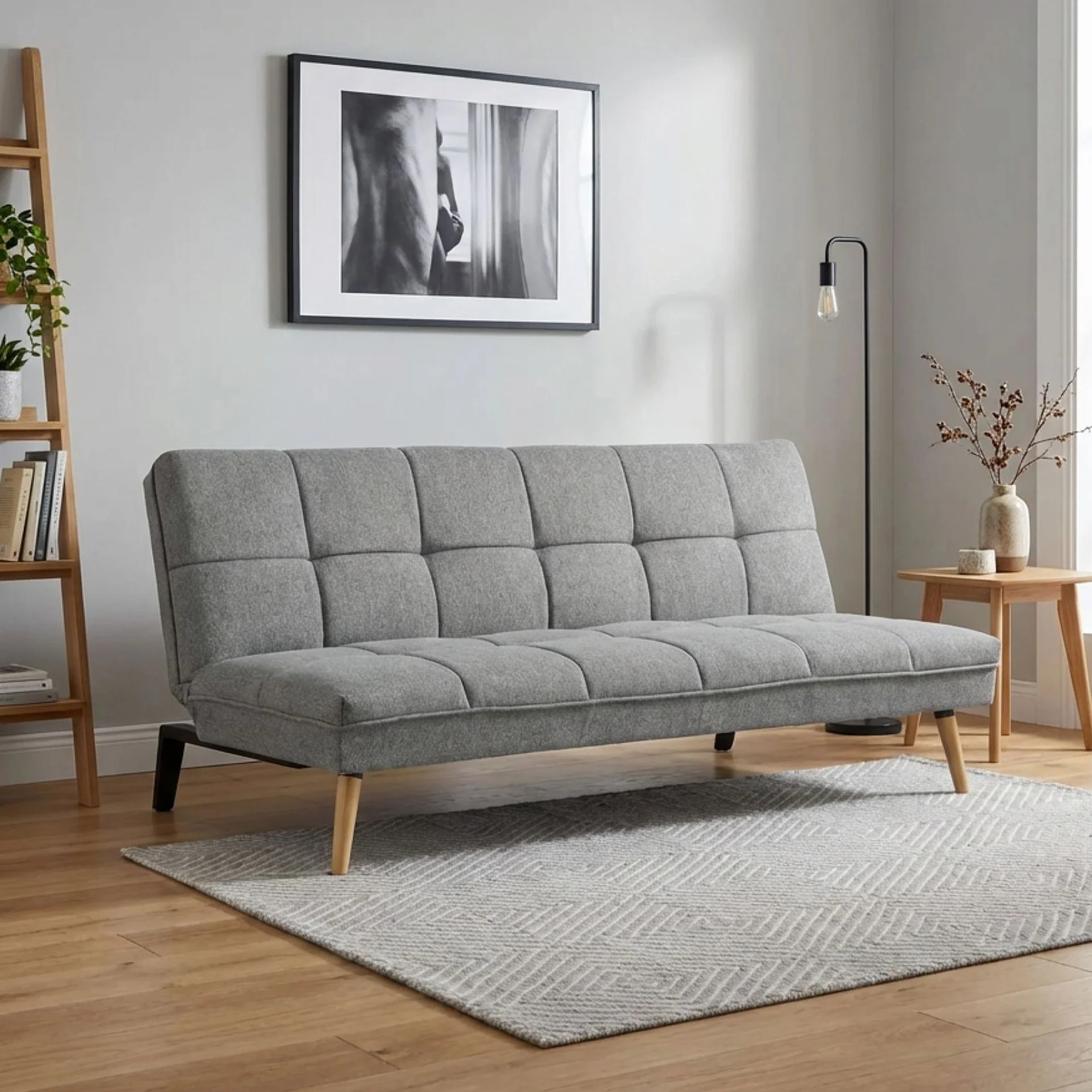 Chile 3 Seater Sofa Bed - Light Grey - Image 4