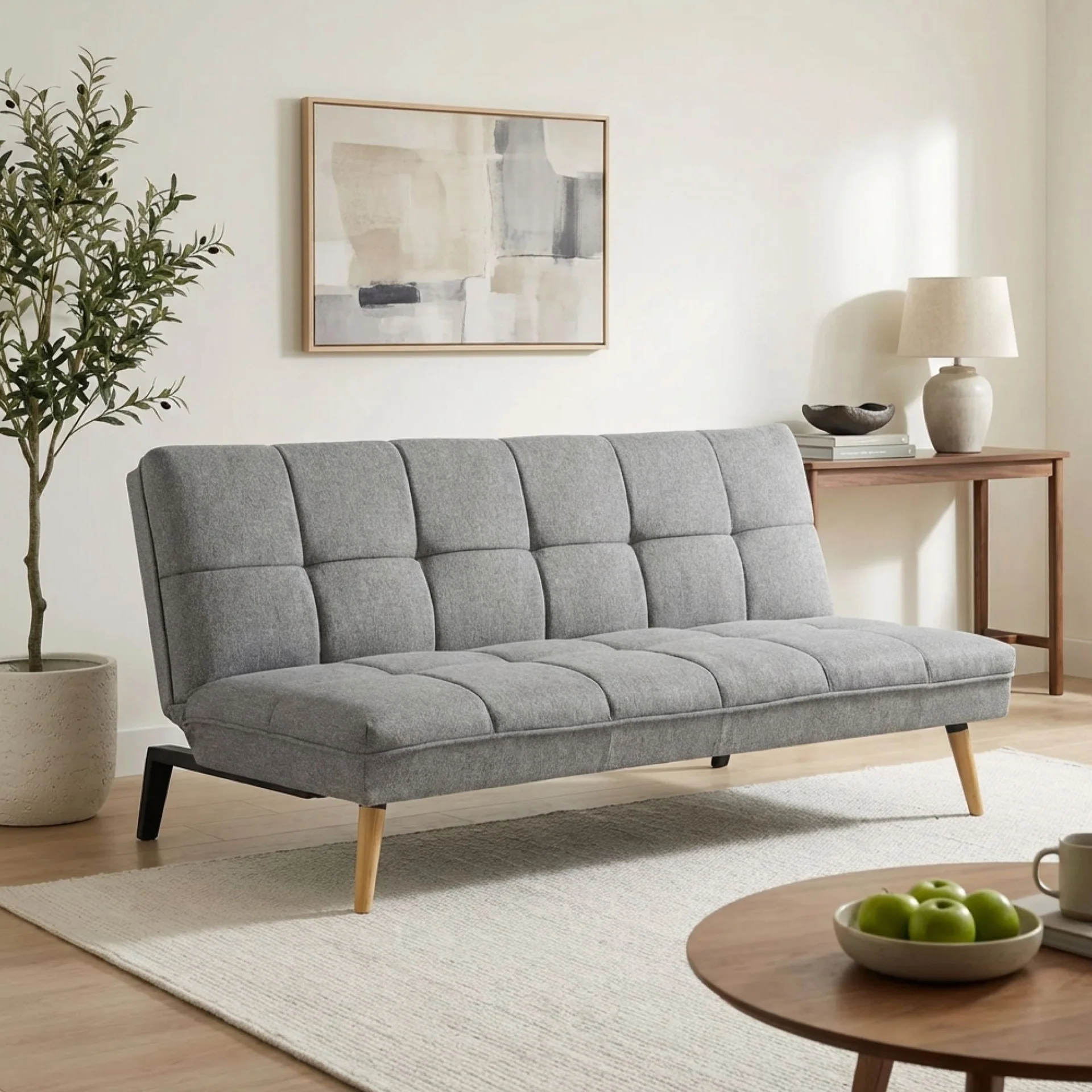Chile 3 Seater Sofa Bed - Light Grey - Image 5