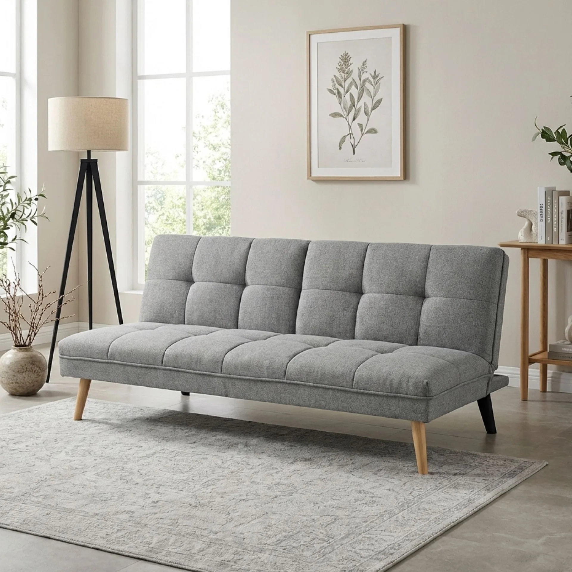 Chile 3 Seater Sofa Bed - Light Grey - Image 6