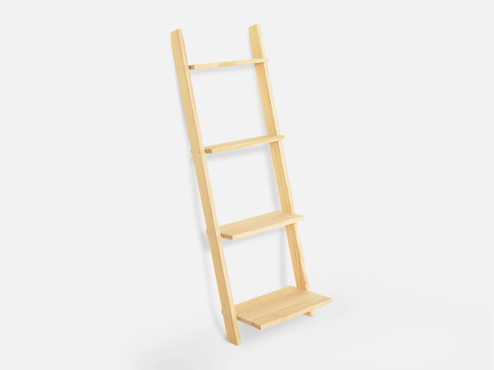 CHILKA 4 Tier Ladder Shelf - Oak - Image 2