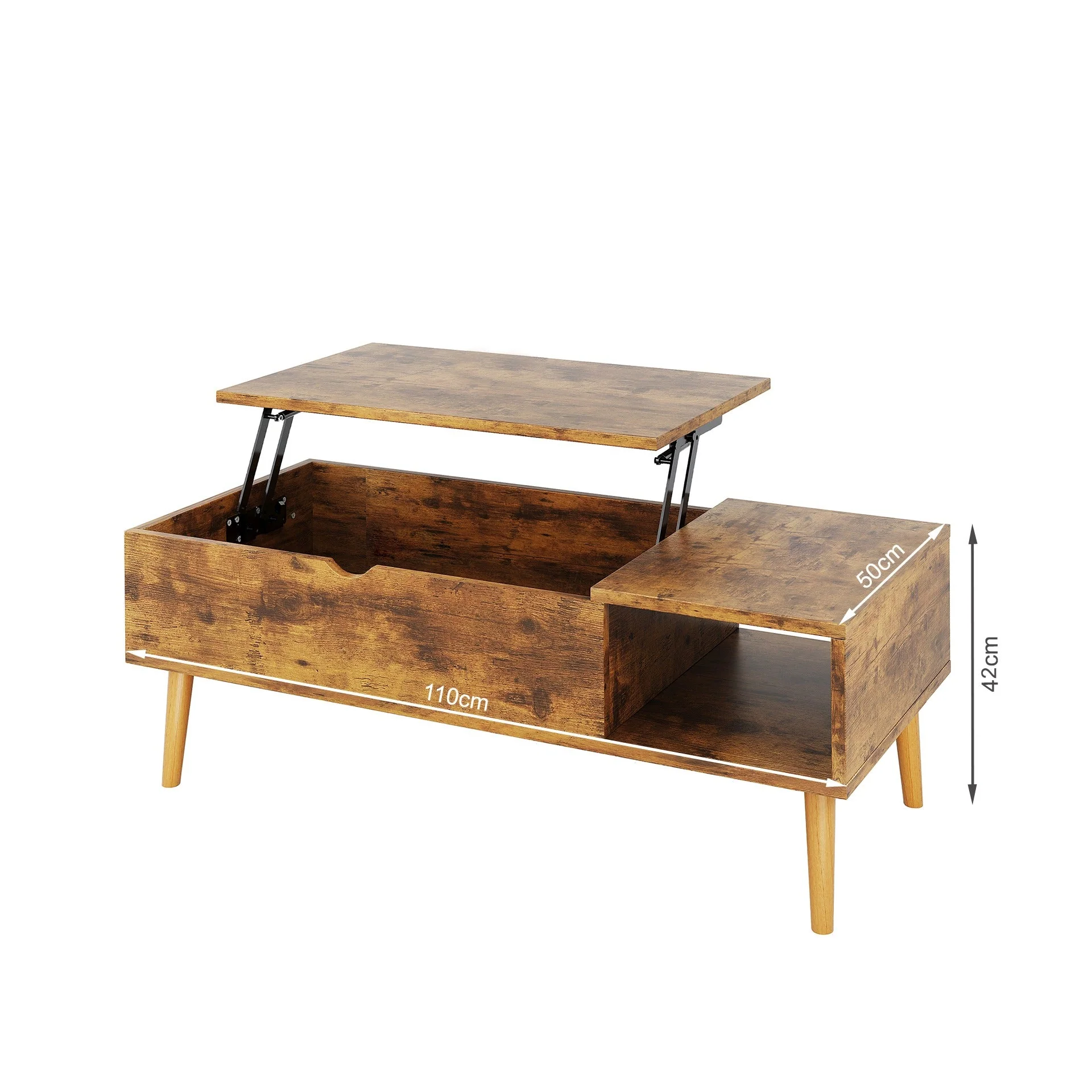 Chilwa Lift Top Coffee Table - Rustic Brown - Image 16
