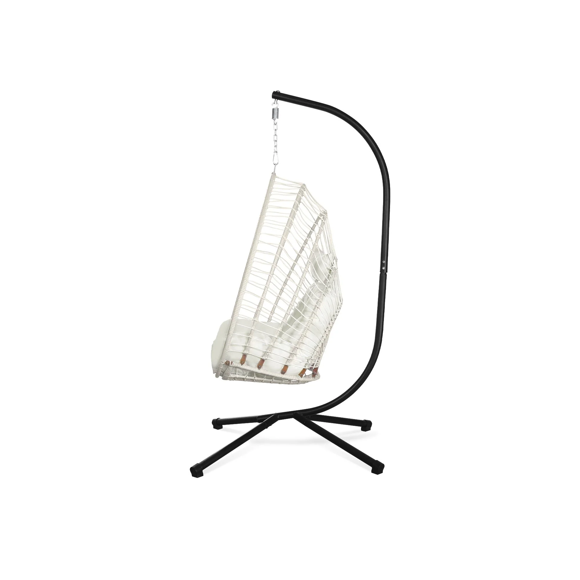 Chios Outdoor Hanging Egg Chair - Natural + White - Image 4