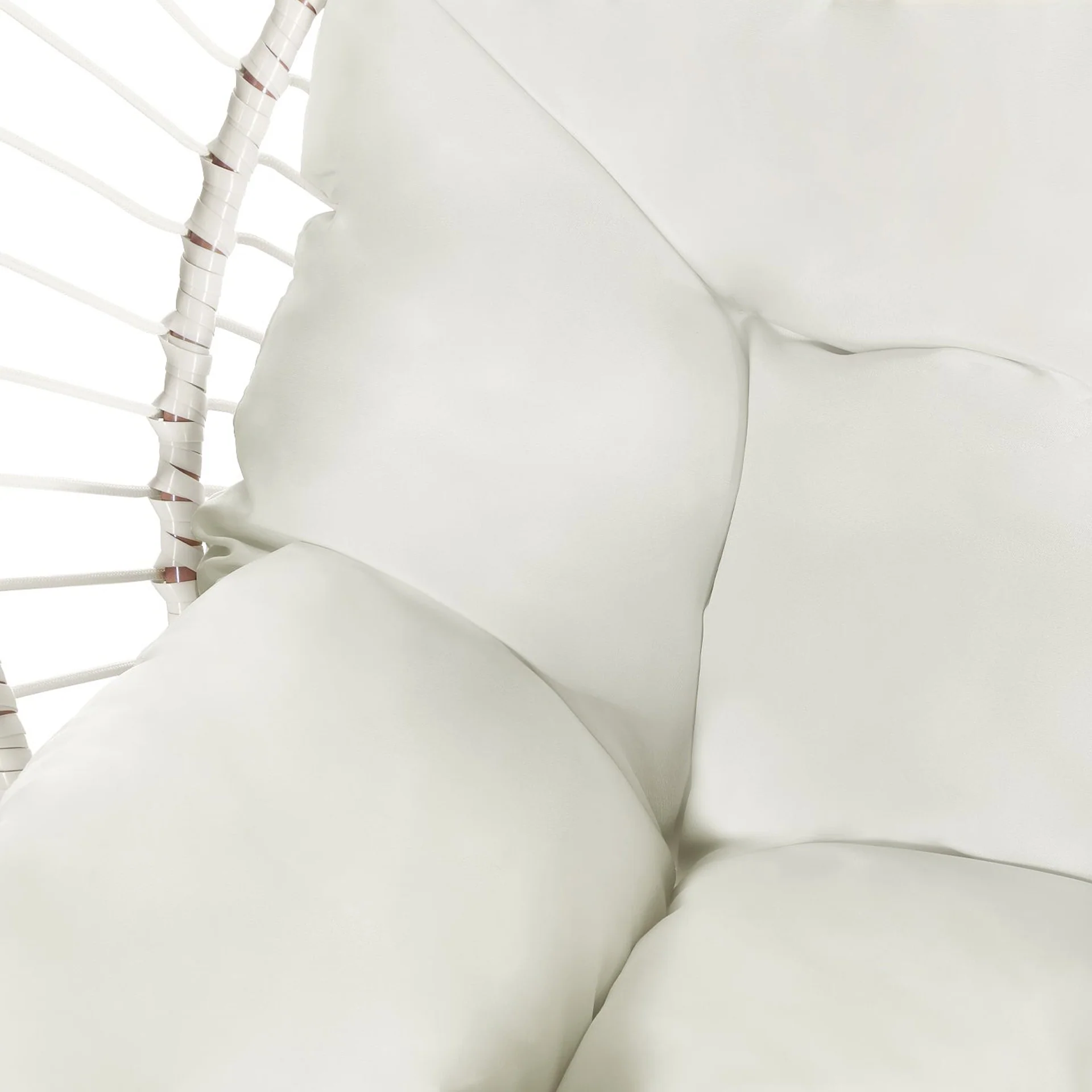 Chios Outdoor Hanging Egg Chair - Natural + White - Image 5