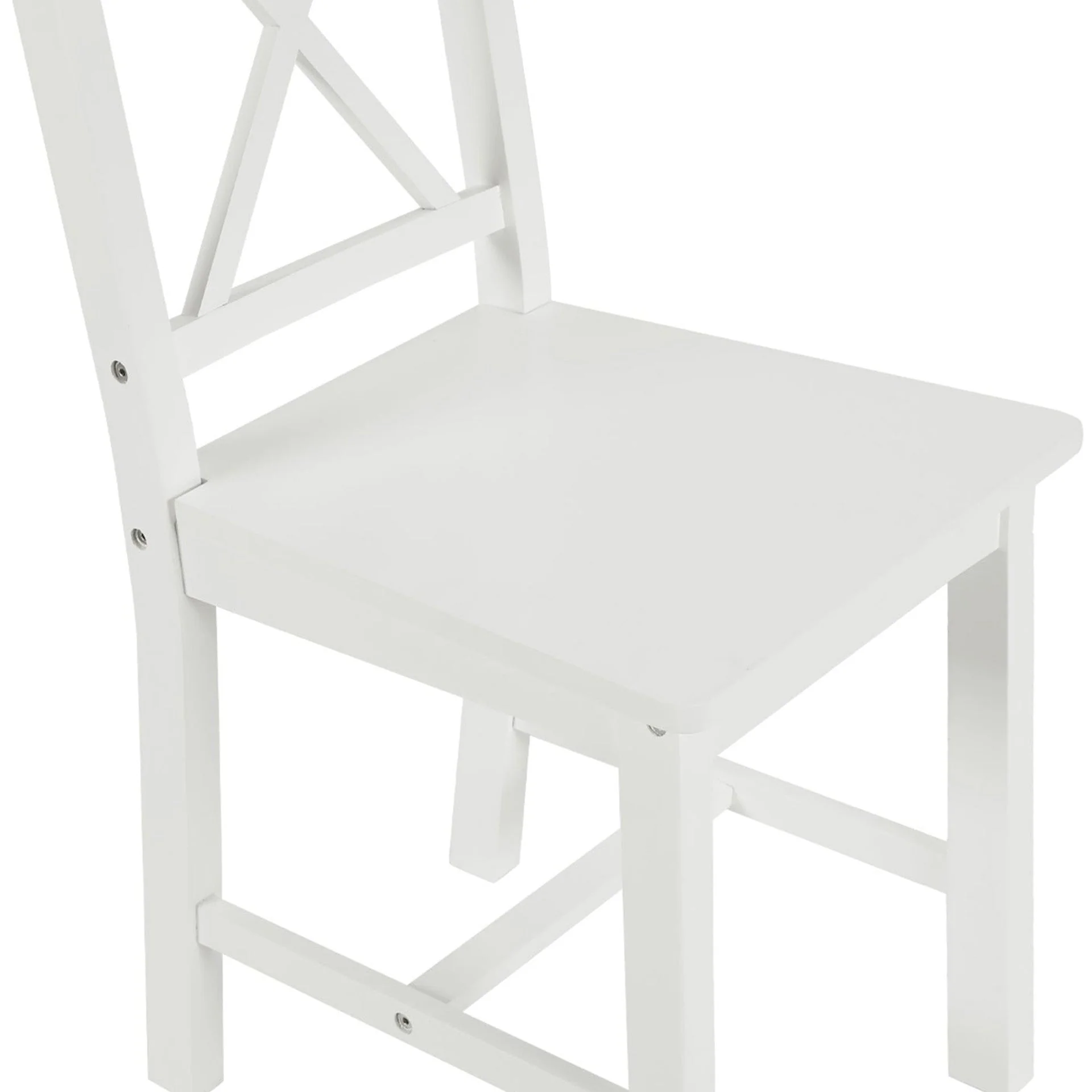 Chloe 5-Piece Solid Pine Wood Dining Set - White - Image 10