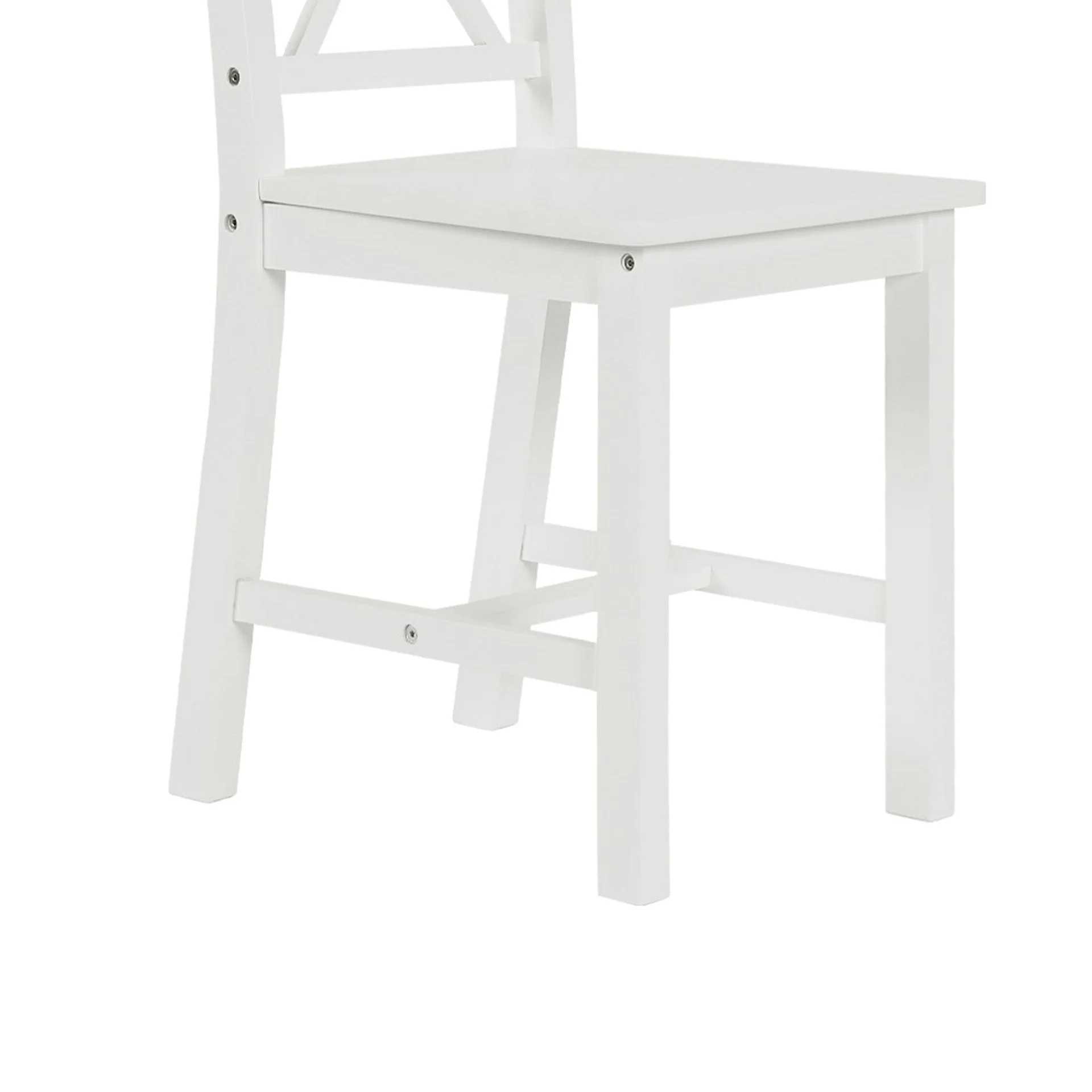 Chloe 5-Piece Solid Pine Wood Dining Set - White - Image 11