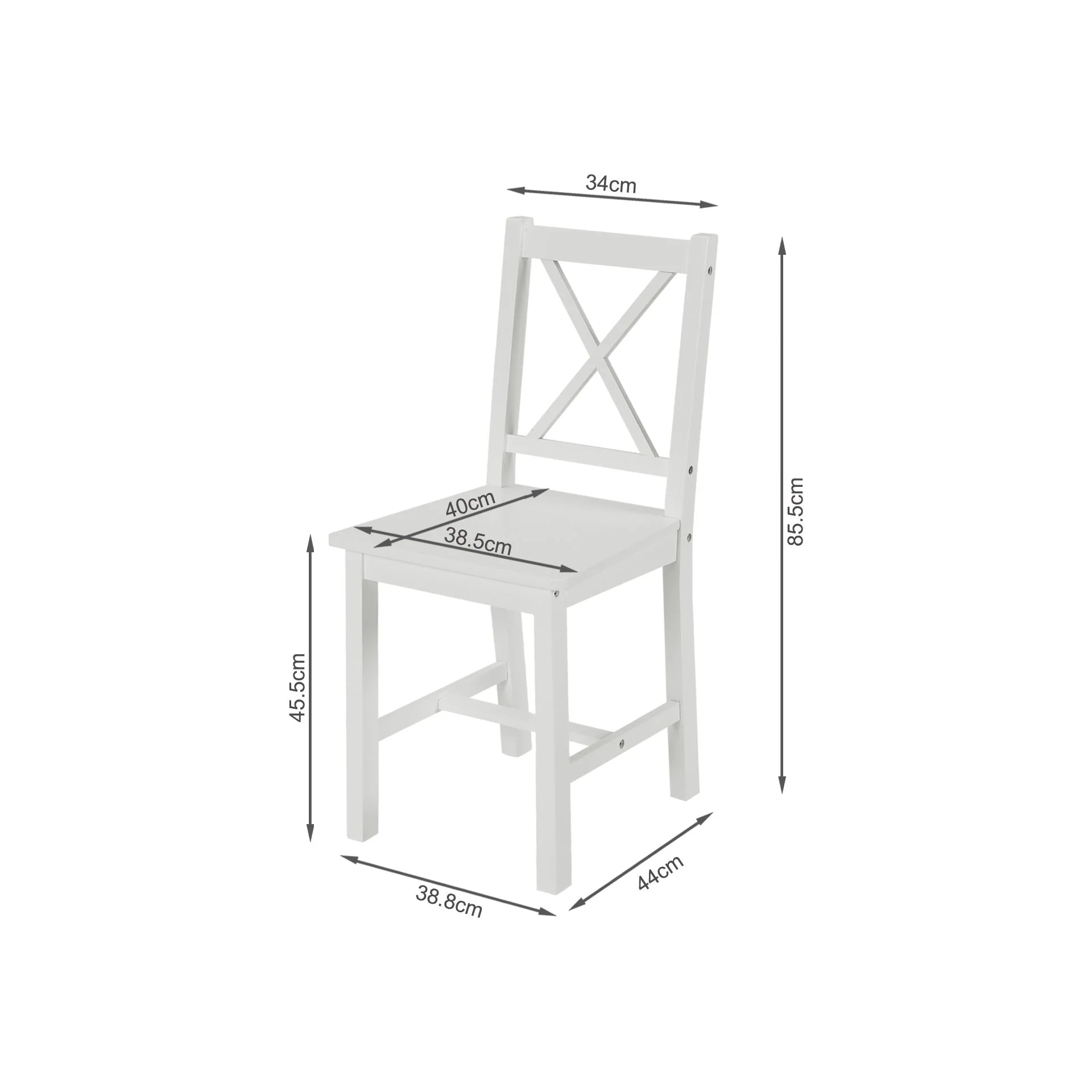 Chloe 5-Piece Solid Pine Wood Dining Set - White - Image 13