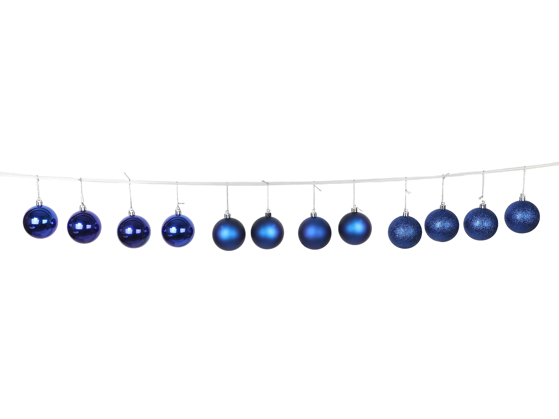 Christmas Ball Ornament 12pcs Set 6cm Blue